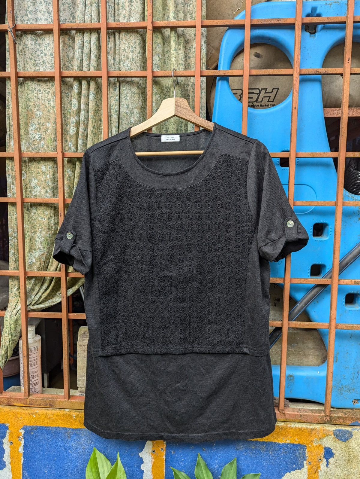 Vintage Jeune Mamat Black Shirt Size L / US 10 / IT 46 - 1 Thumbnail