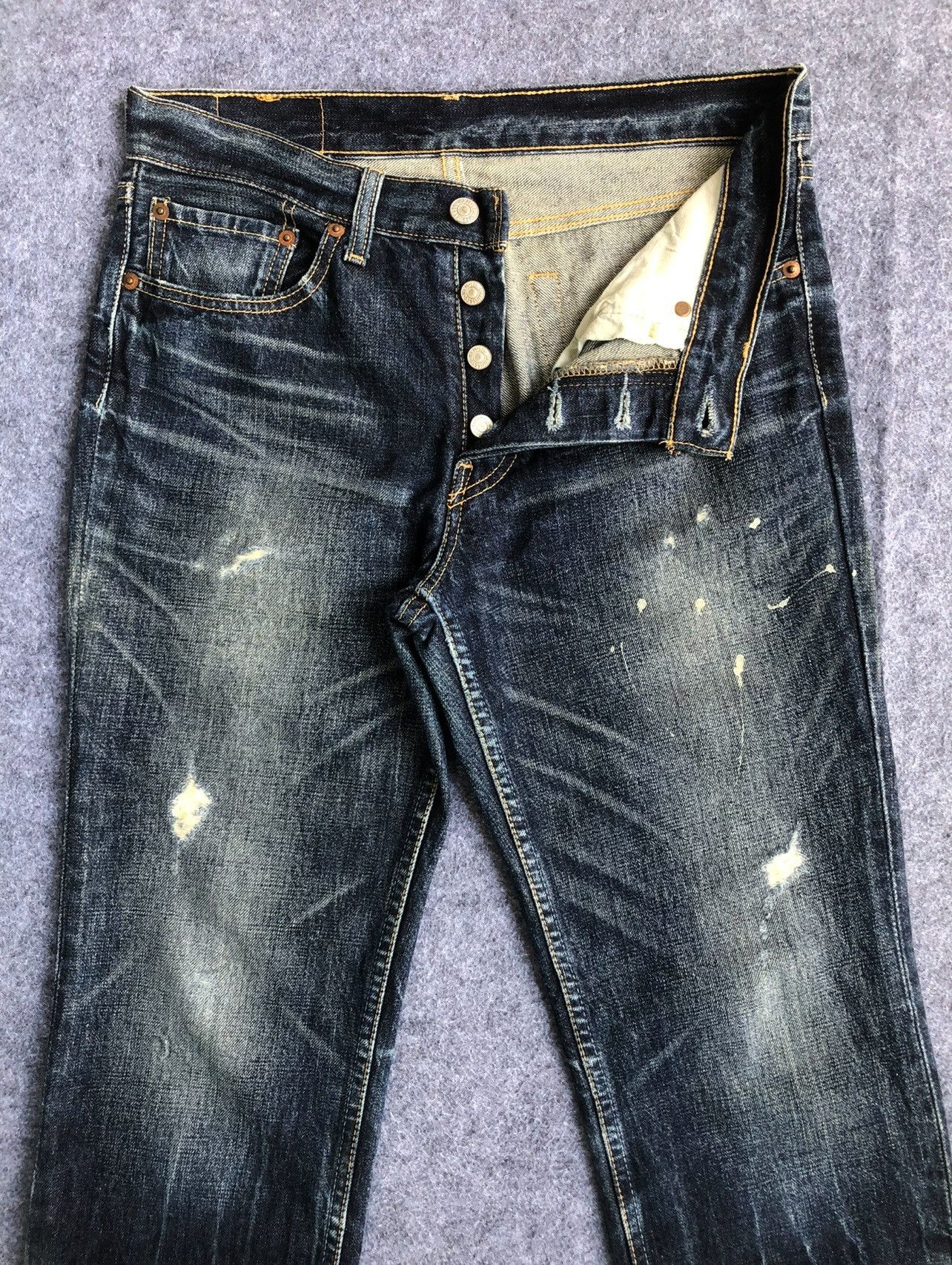 Levi's Rare🔥Vtg Levis 501 Painter Distressed Denim Jeans Size US 30 / EU 46 - 5 Thumbnail