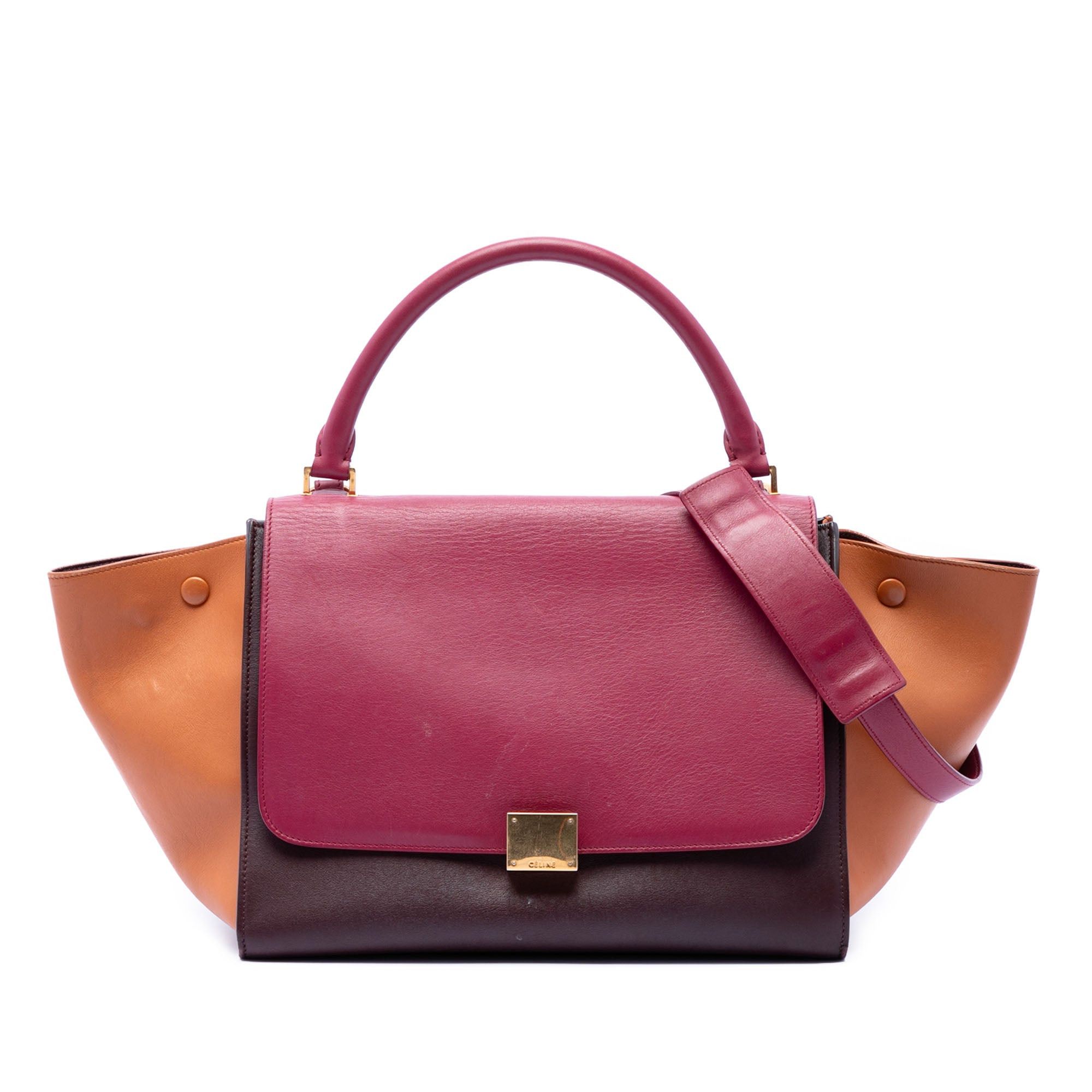 Celine Medium Tricolor Leather Trapeze Satchel Size ONE SIZE - 1 Thumbnail