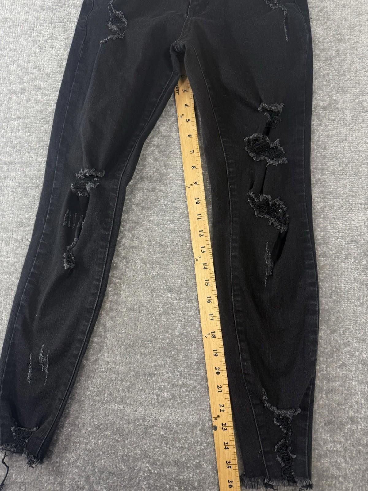 Kancan USA KANCAN Sz 1/24 Women’s Black MidRise Skinny Jeans Distressed Size 24" / US 00 / IT 34 - 2 Thumbnail