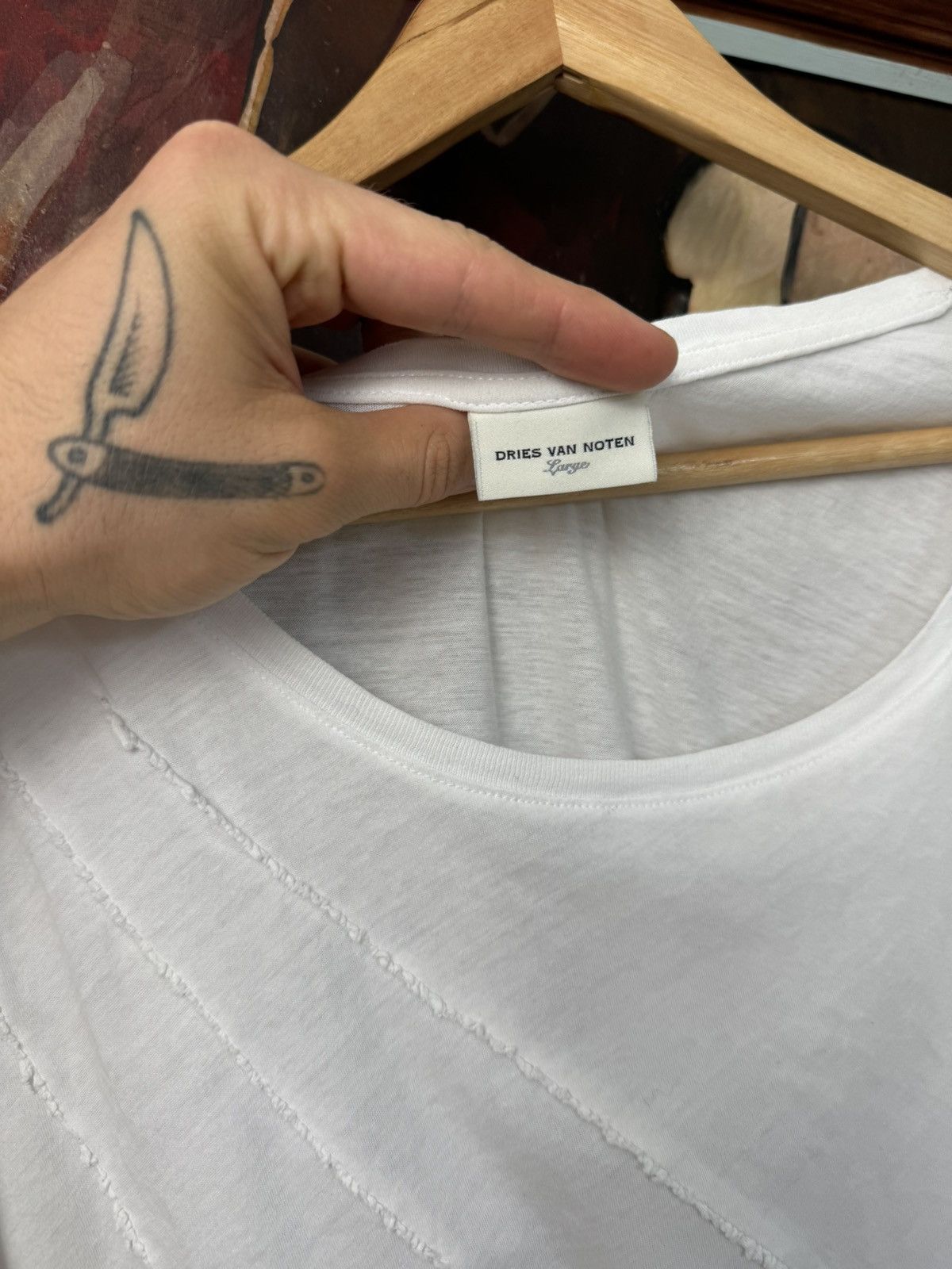 Dries Van Noten Dries Van Noten Cropped Boxy Oversized Tee Unisex Designer Size US L / EU 52-54 / 3 - 3 Thumbnail