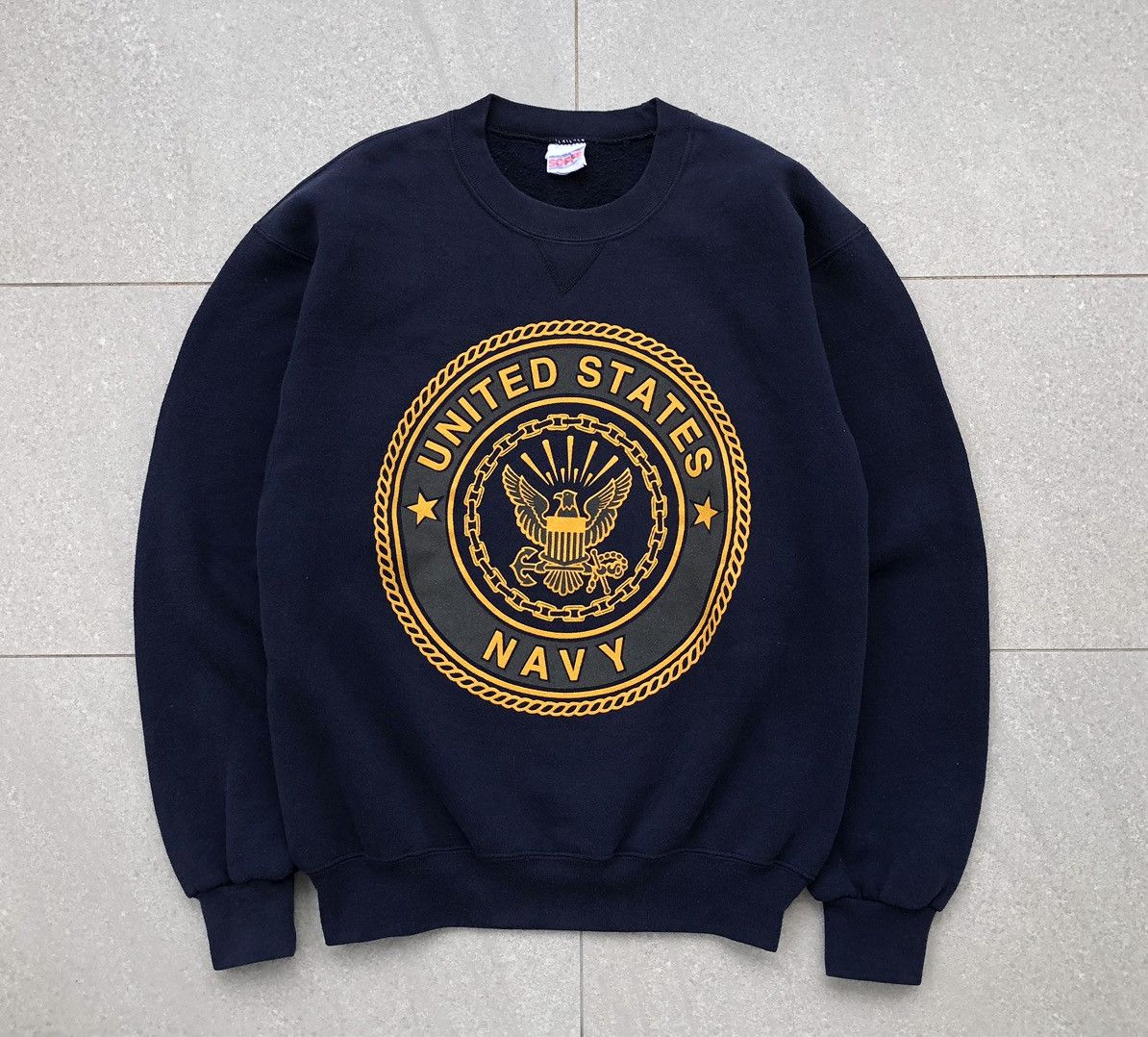 Vintage VTG 90's United States Navy Made In USA Crewneck Sweatshirt Size US L / EU 52-54 / 3 - 6 Thumbnail