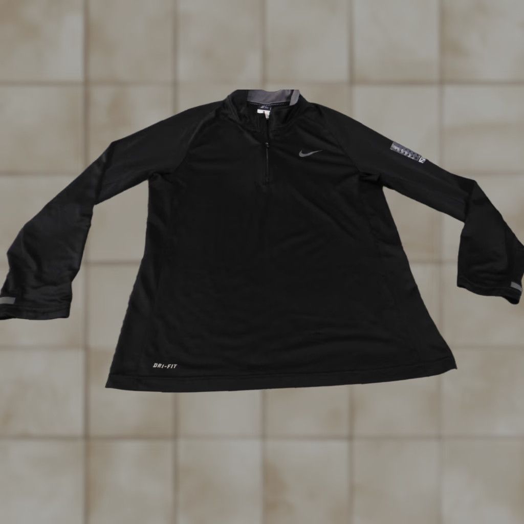 Nike nike sweatshirt men Large Black Swoosh dri fit stretch elite pullover Hoodie Zip Logo Pocket Sweatshirt Nike Mens Regular Pullover Sports American Size US L / EU 52-54 / 3 - 1 Thumbnail