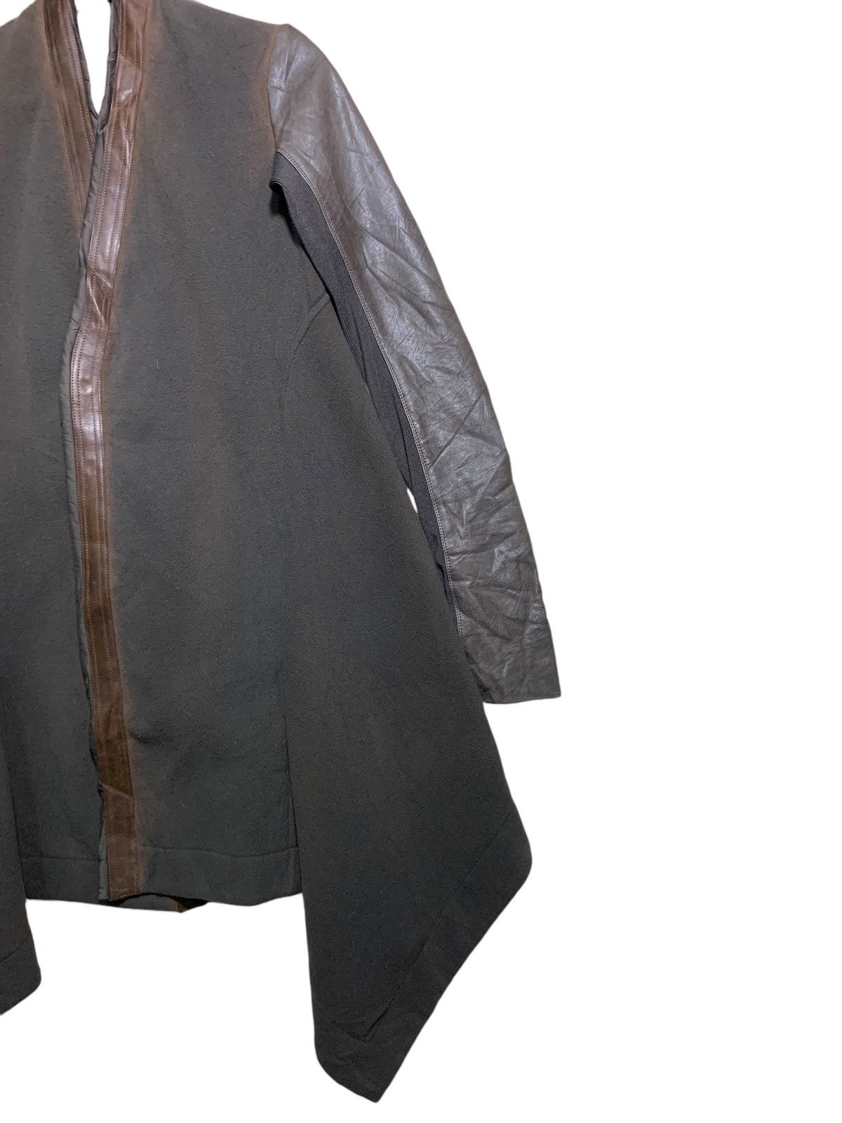 Rick Owens 🔥VTG RICK OWENS DARK DUST LEATHER/WOOL BIKER JACKET Size US S / EU 44-46 / 1 - 4 Thumbnail