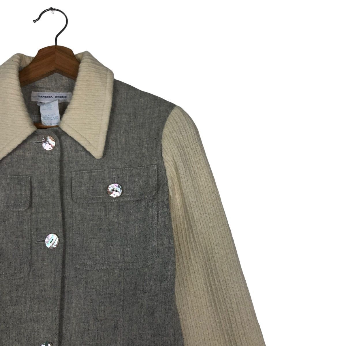 Vintage 🔥VINTAGE BUTTON JACKET CARDIGAN SLEEVE VANESSA BRUNO Size S / US 4 / IT 40 - 4 Thumbnail