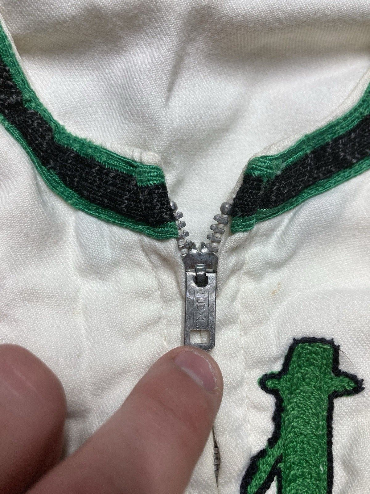 Vintage 40s cotton baseball jersey industrial furnace chain stitch X Size US XL / EU 56 / 4 - 5 Thumbnail