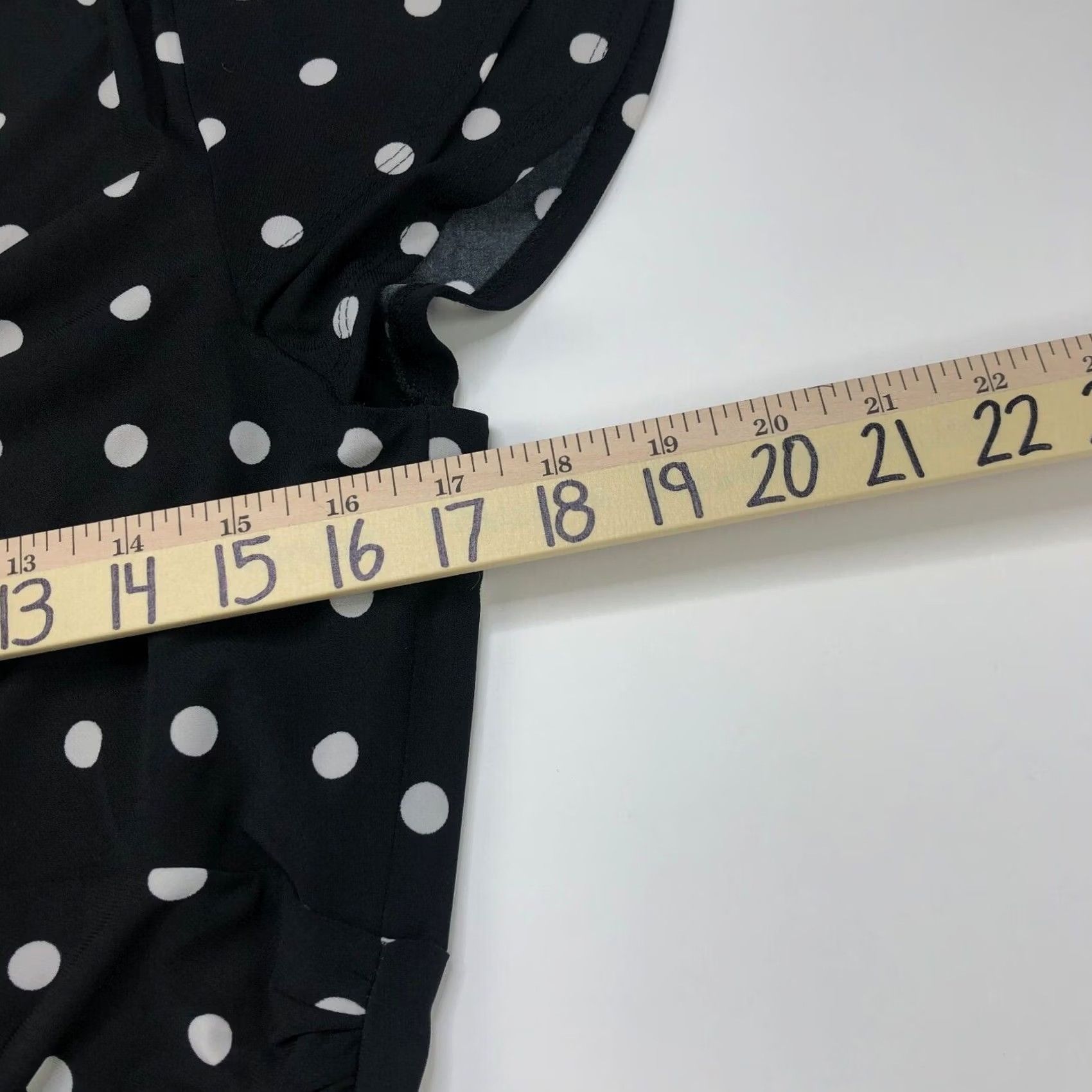 Ralph Lauren Lauren Ralph Lauren V-Neck Faux Wrap Sheath Knee Length Dress Polka Dot 12 Black Womens Sleeveless Casual KS Size XL / US 12-14 / IT 48-50 - 6 Thumbnail