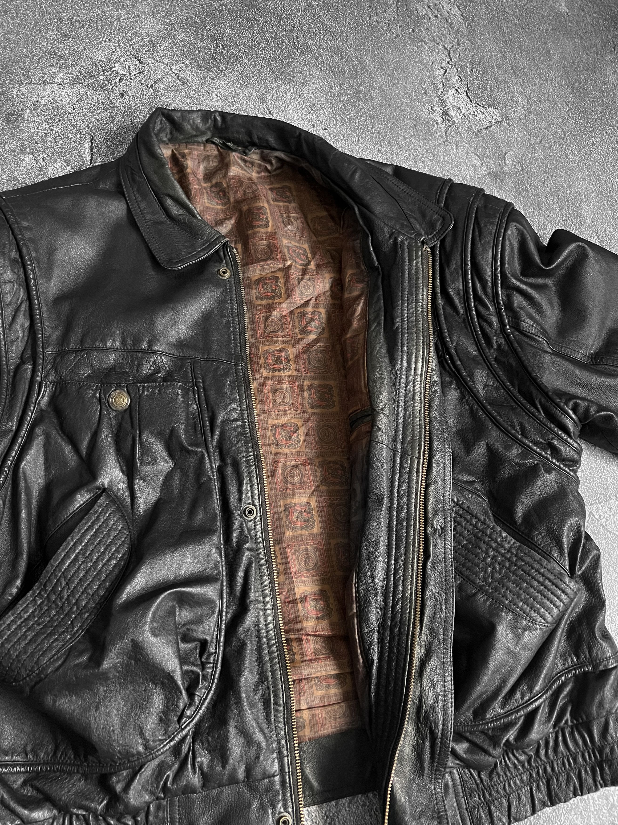 Vintage Vintage genius leather jacket aviator echt leder Size US L / EU 52-54 / 3 - 4 Thumbnail
