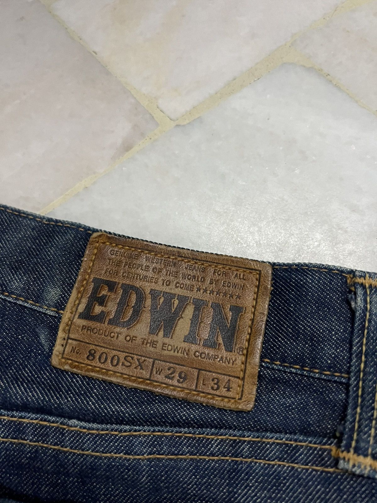 Japanese Brand 💥Flare💥90s Edwin 800SX Distress Bell Bottom Flare Jean Size US 29 - 22 Thumbnail