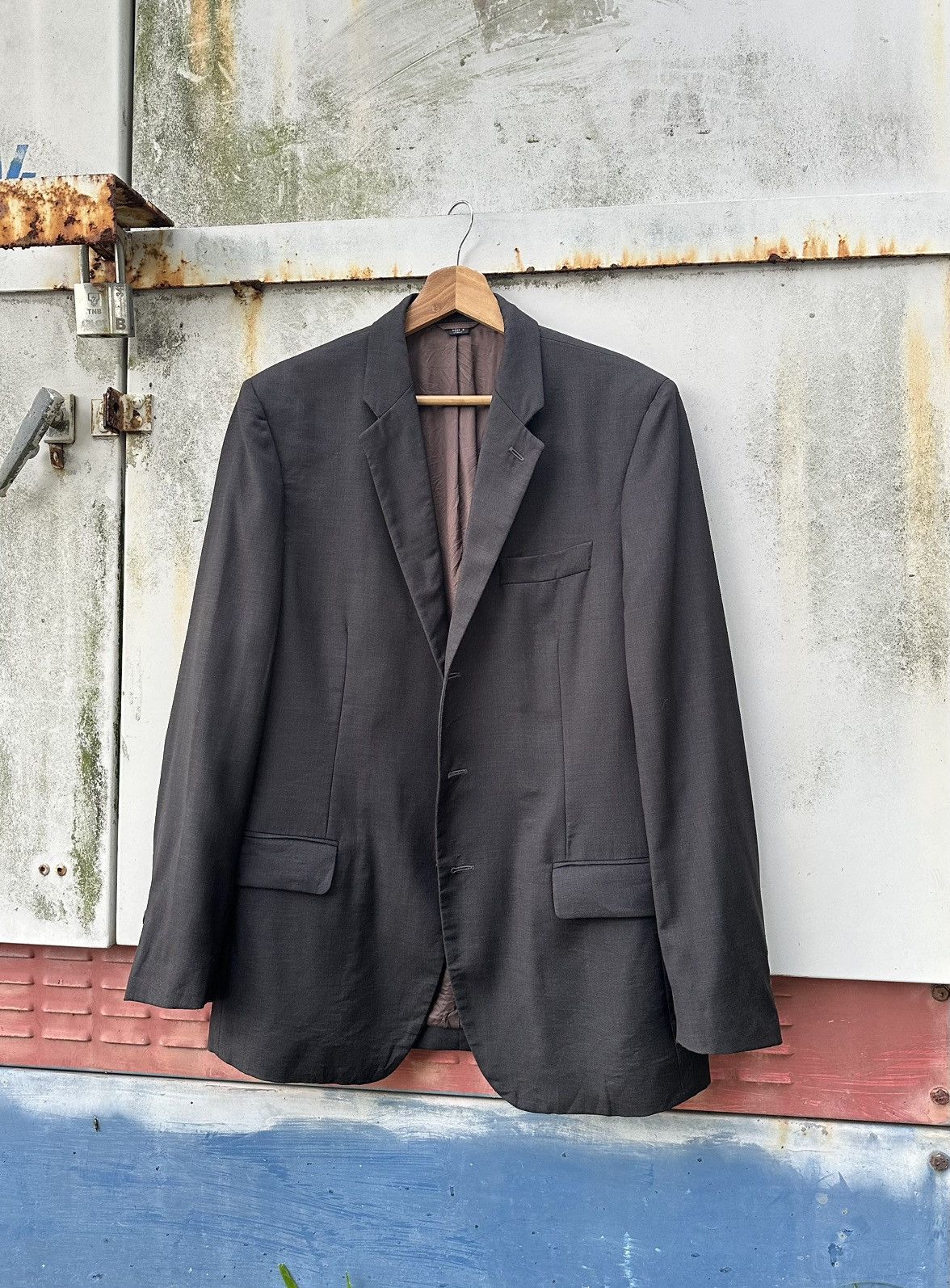 Helmut Lang 👹Vintage THRASHED Helmet Lung Wool Blazer Jacket Size US M / EU 48-50 / 2 - 3 Thumbnail