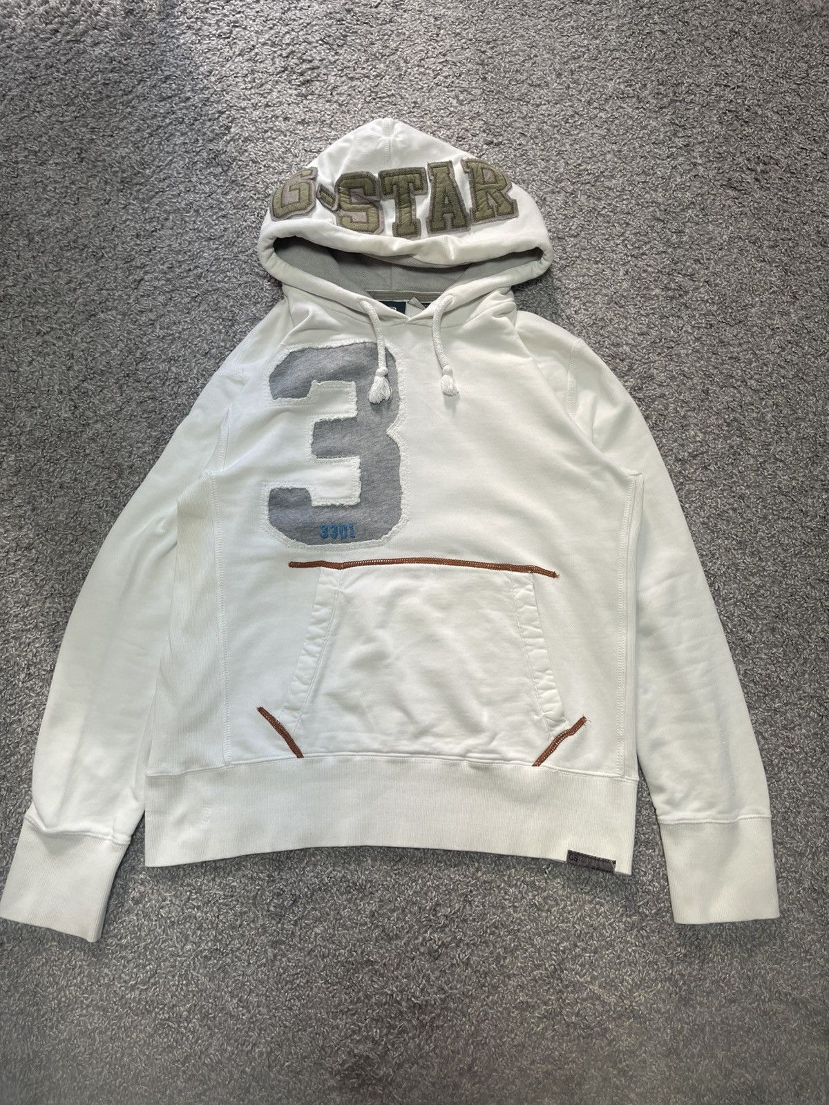 G-Star G-Star Raw Vintage Hoodie Big Hood Flex white size L Size US L / EU 52-54 / 3 - 2 Thumbnail