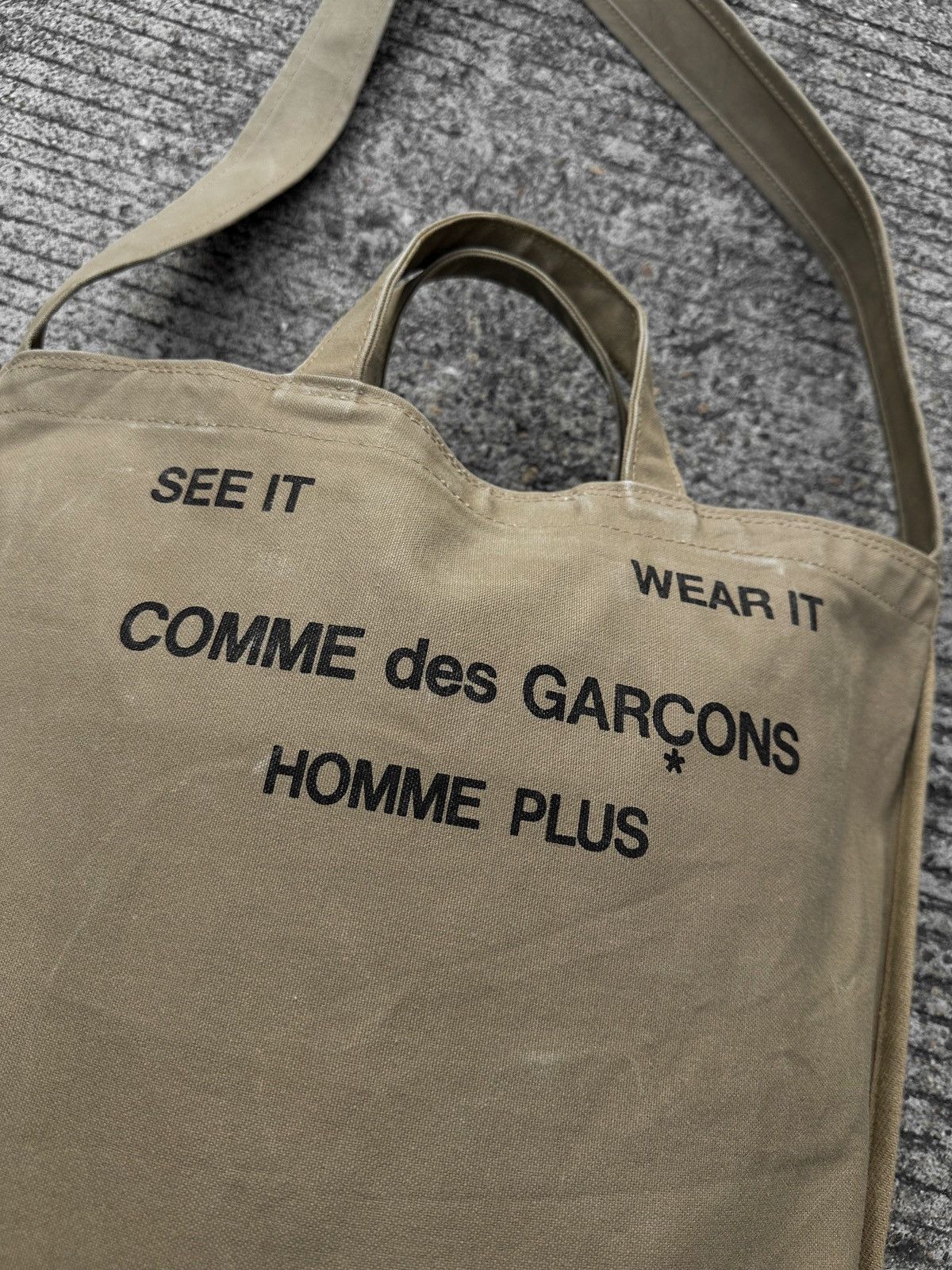 Comme des Garcons Homme Plus Comme des Garcons Khaki Tote Bag Size ONE SIZE - 2 Thumbnail