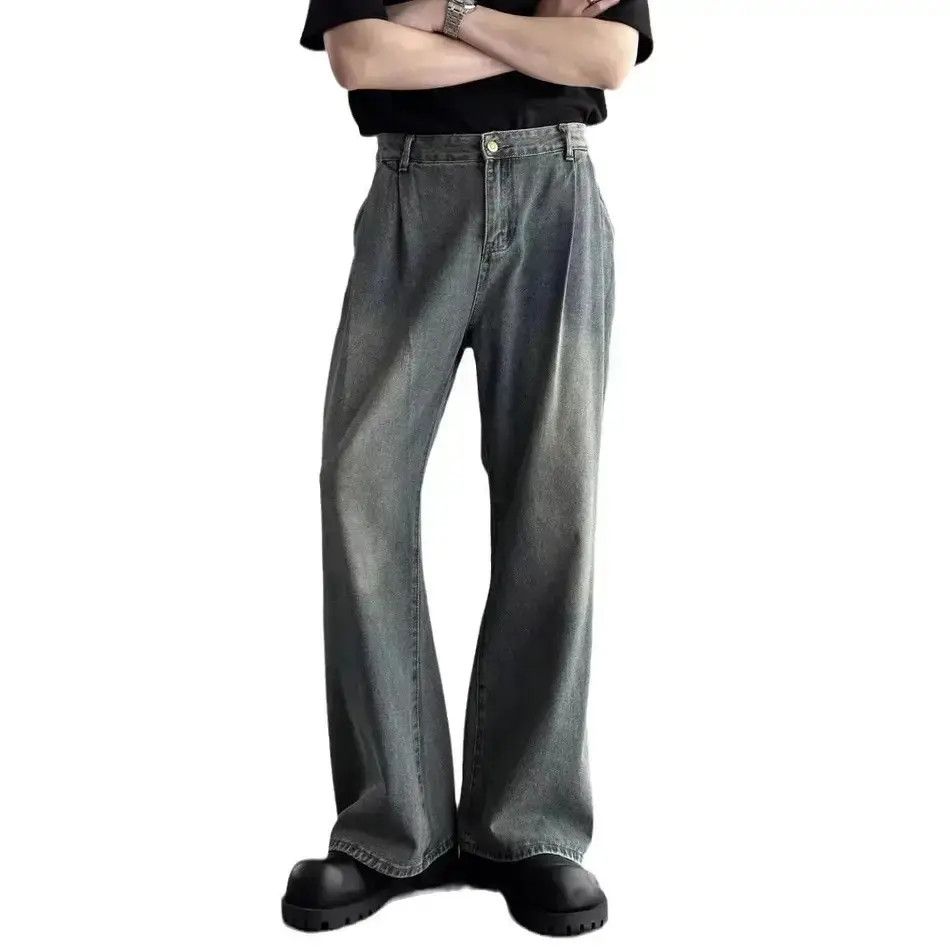 Japanese Brand Retro loose straight leg wide leg jeans Size US 32 / EU 48 - 3 Thumbnail
