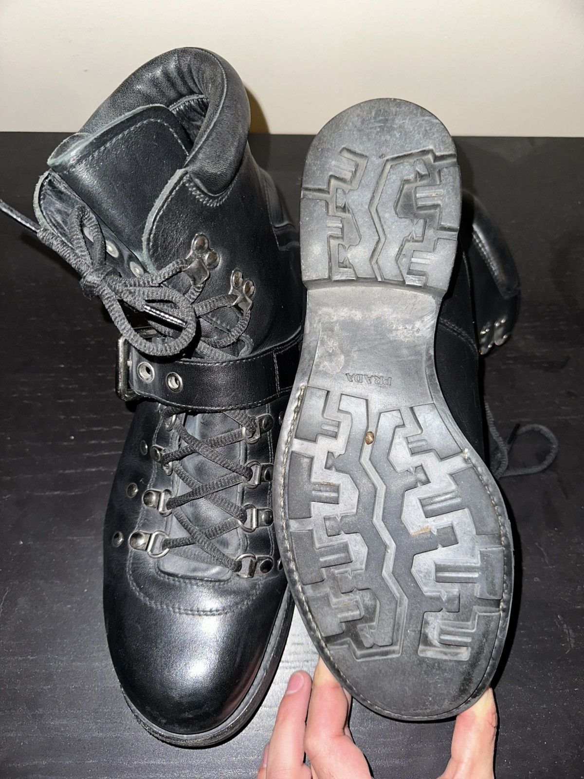 Prada Vintage Men’s Prada Boots Black/Silver 2007 Size 10 Size US 10 / EU 43 - 9 Thumbnail