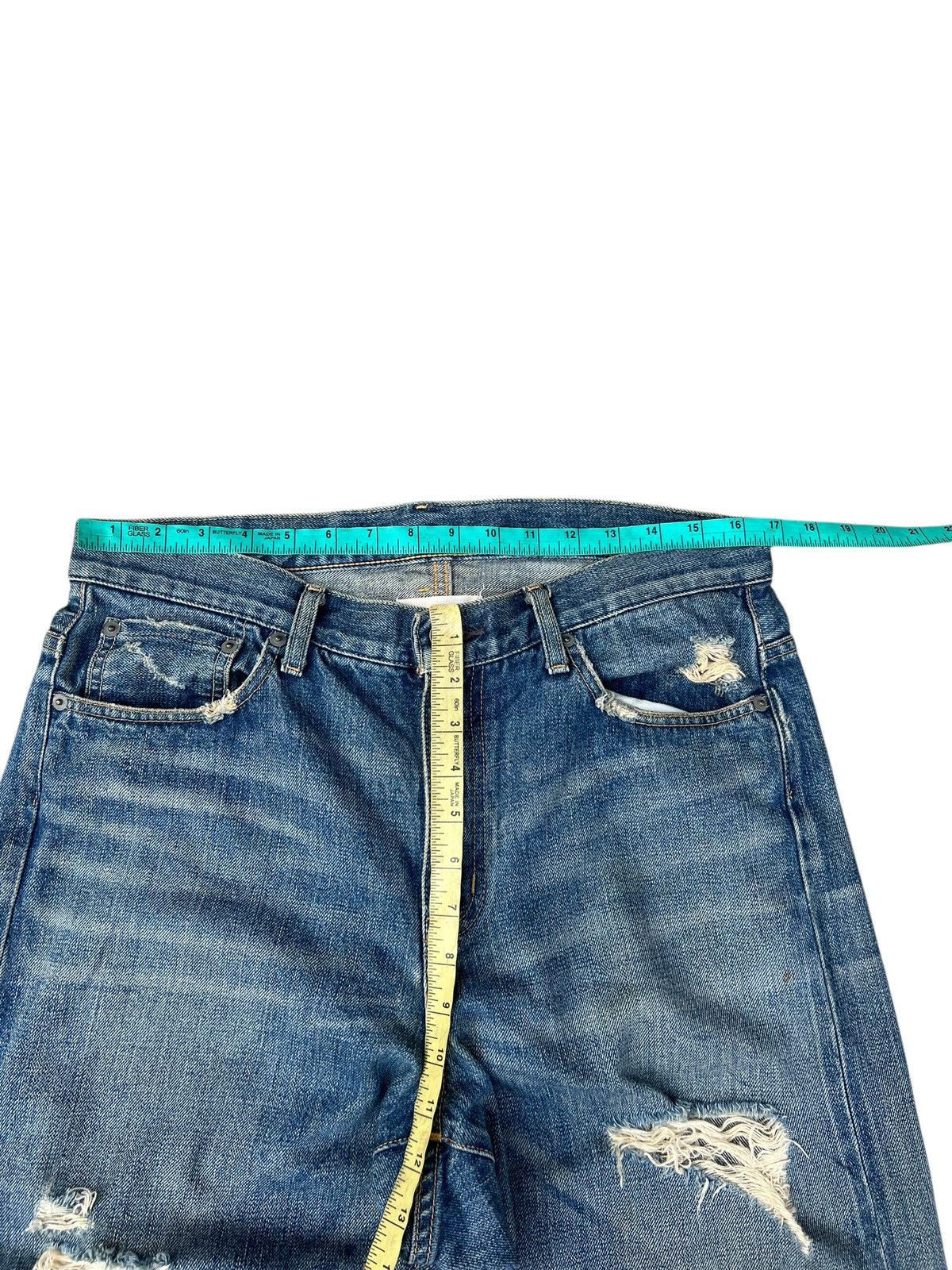 WHIZ LIMITED Whiz Limited Japan Ripped Distress Denim Selvedge Jeans Size US 32 / EU 48 - 4 Thumbnail
