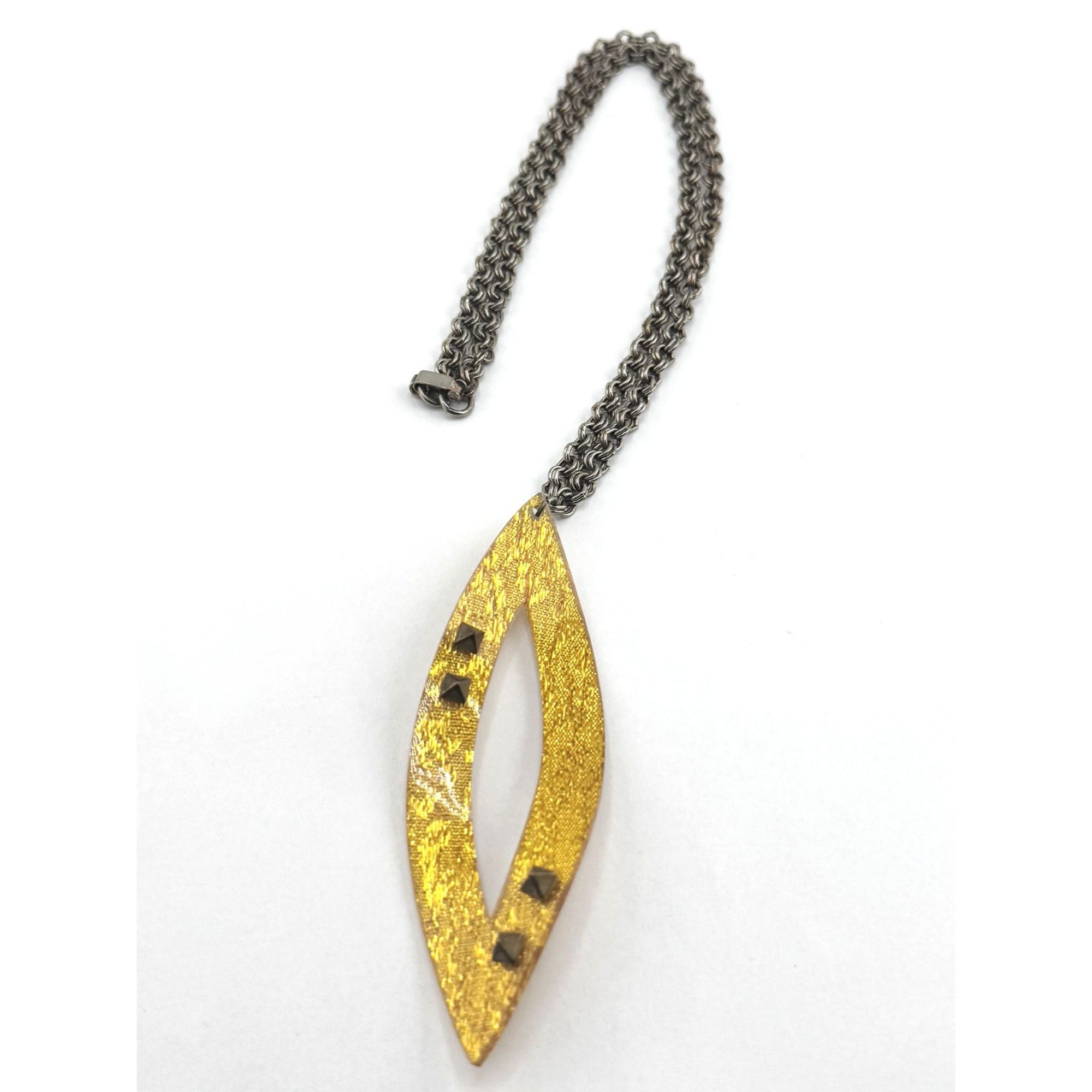 Vintage Vintage yellow confetti lucite stud pendant necklace Size ONE SIZE - 1 Thumbnail