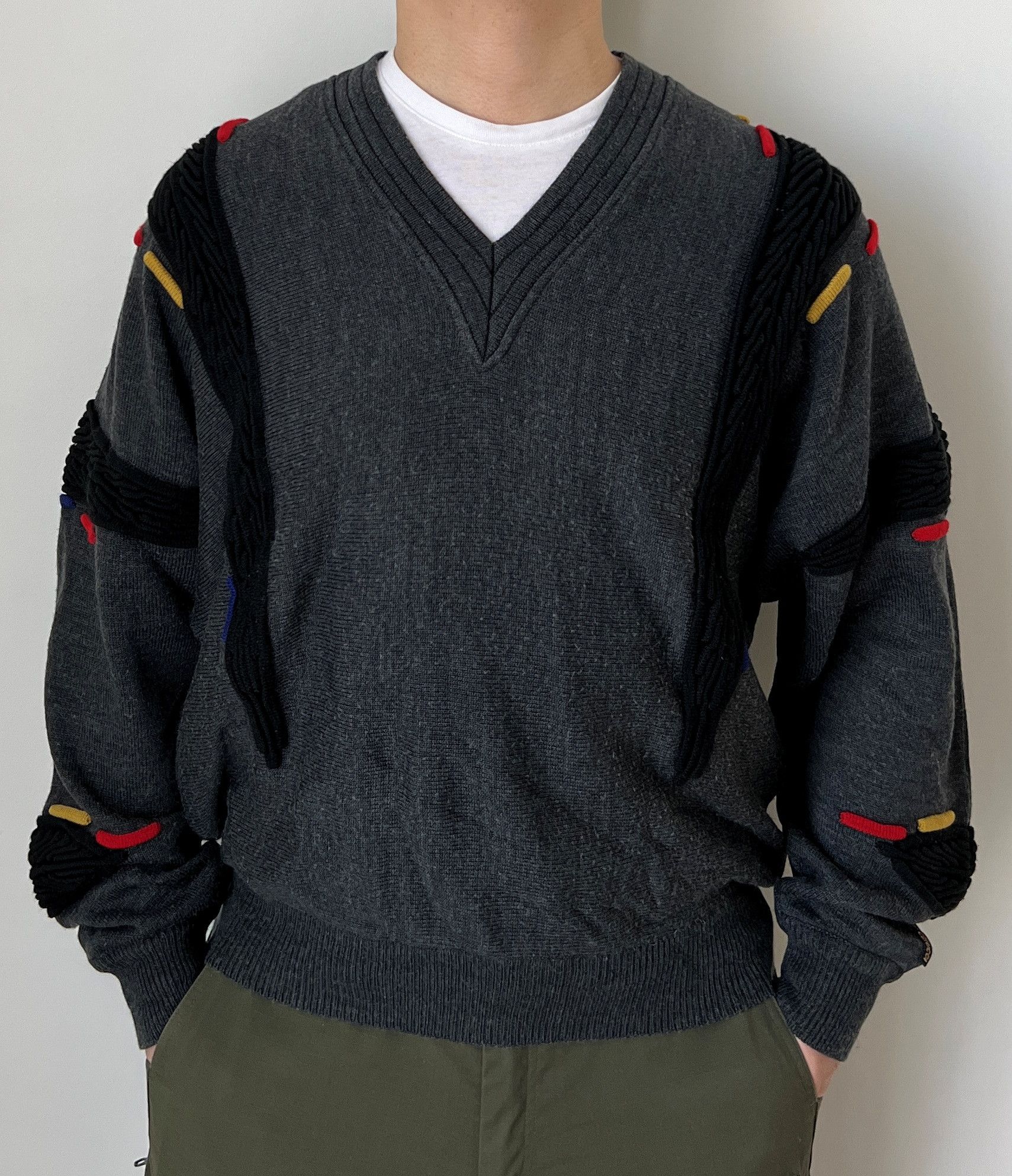 Carlo Colucci VINTAGE CARLO COLUCCI WOOL V-NECK SWEATER Size US L / EU 52-54 / 3 - 1 Thumbnail