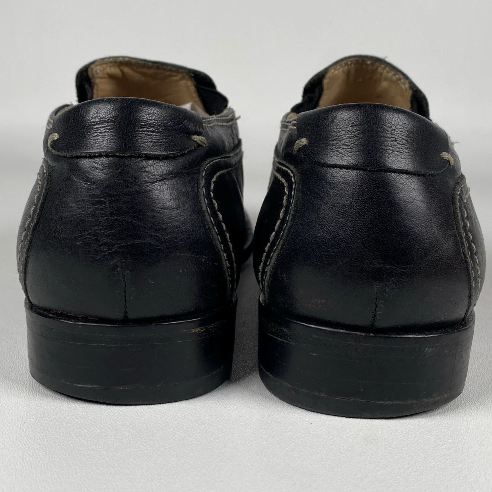 Vintage VINTAGE Mens Gordon Rush Collection Black Leather Loafers Size 10.5 Size US 11 / EU 44 - 6 Thumbnail