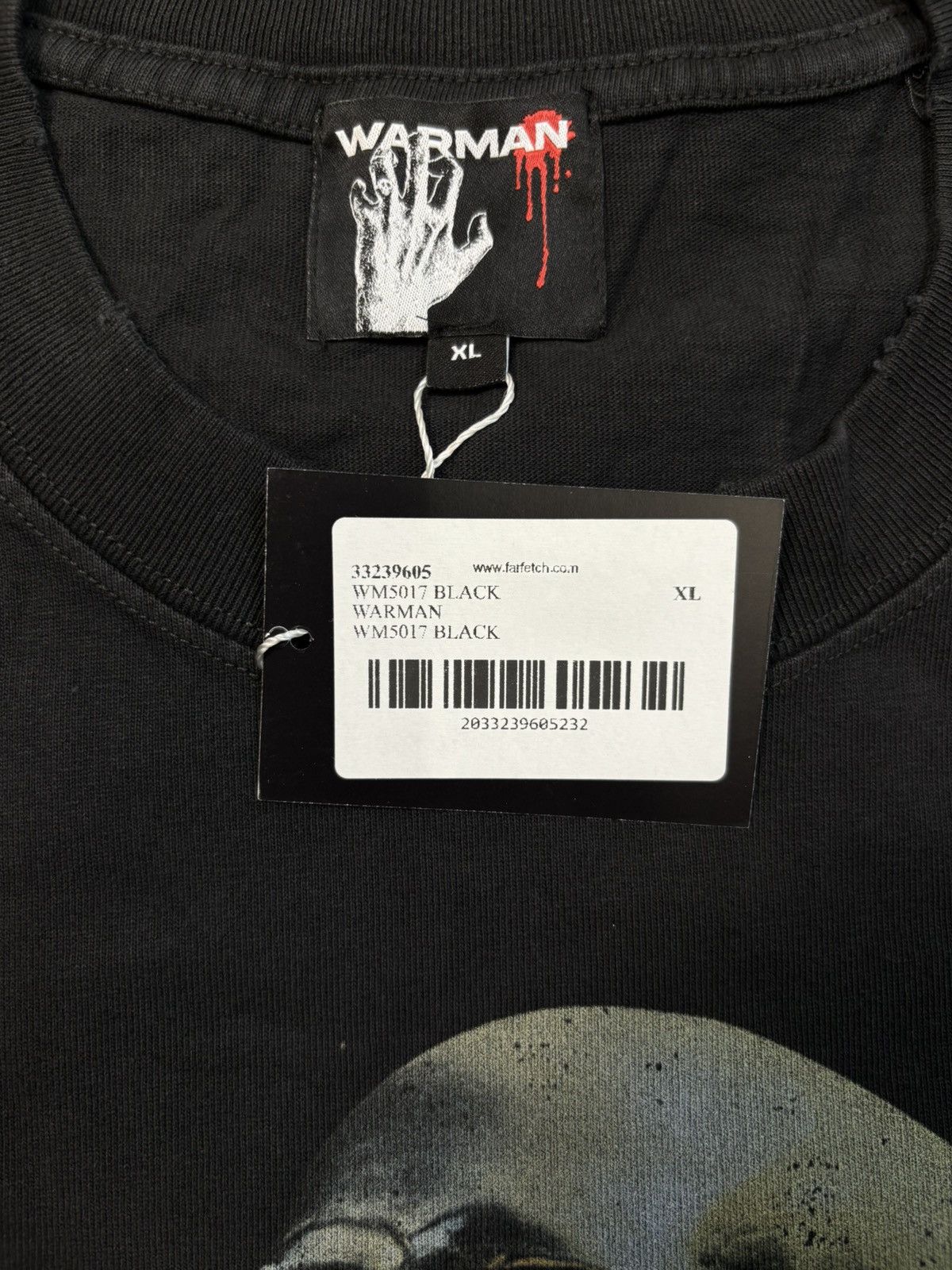 Vintage Warman Skeleton on Fire Graphic T-Shirt, Washed Black Size US XL / EU 56 / 4 - 7 Thumbnail