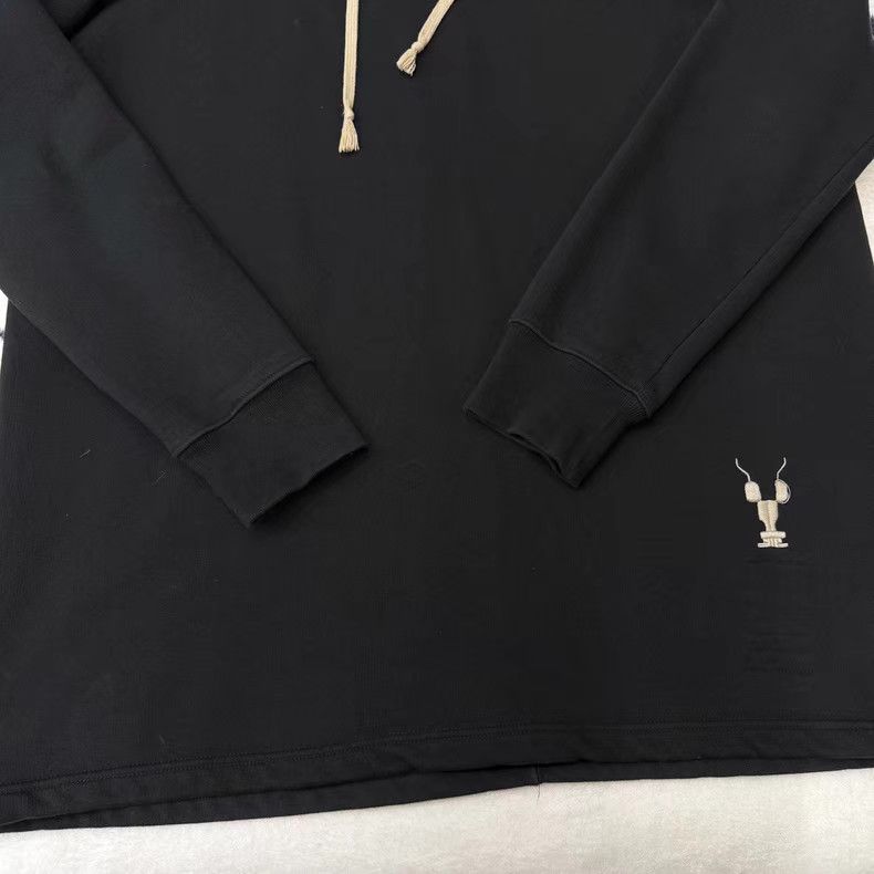 Rick Owens Rick Owens Mainline Black Hooded Sweatshirt Q10 Size US L / EU 52-54 / 3 - 5 Thumbnail