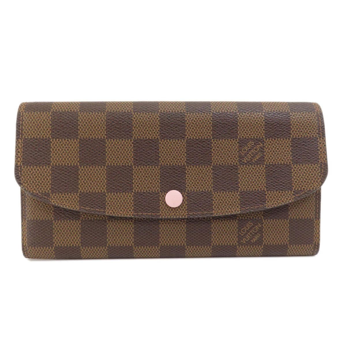 Louis Vuitton Portefeuille Emily Damier Ebene Rose Ballerine Long Wallet