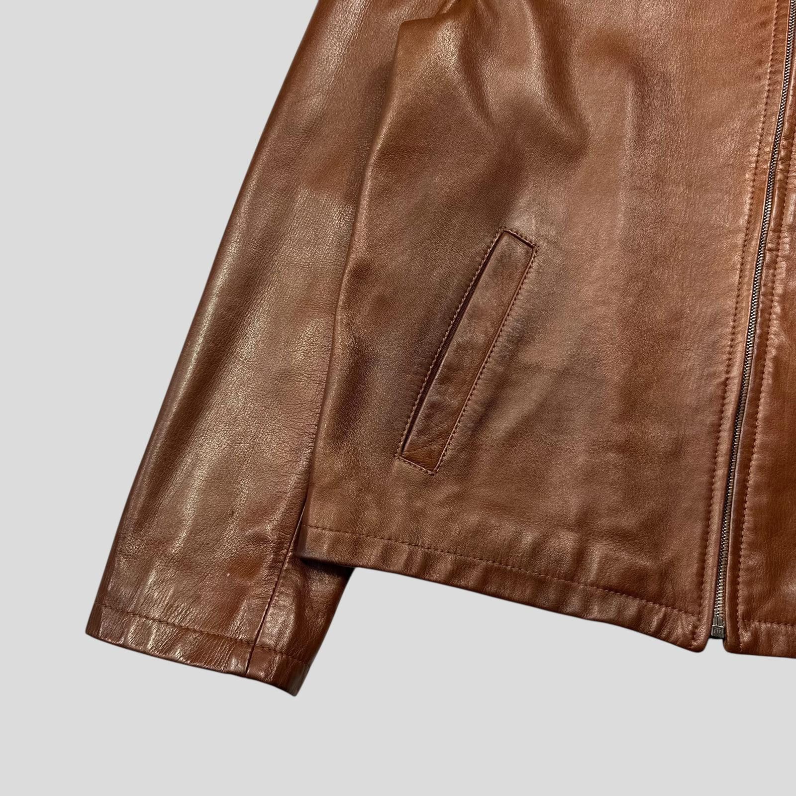 Prada Prada Milano FW98 Whiskey Leather Lined Zip Work Jacket IT50 Size US L / EU 52-54 / 3 - 10 Thumbnail