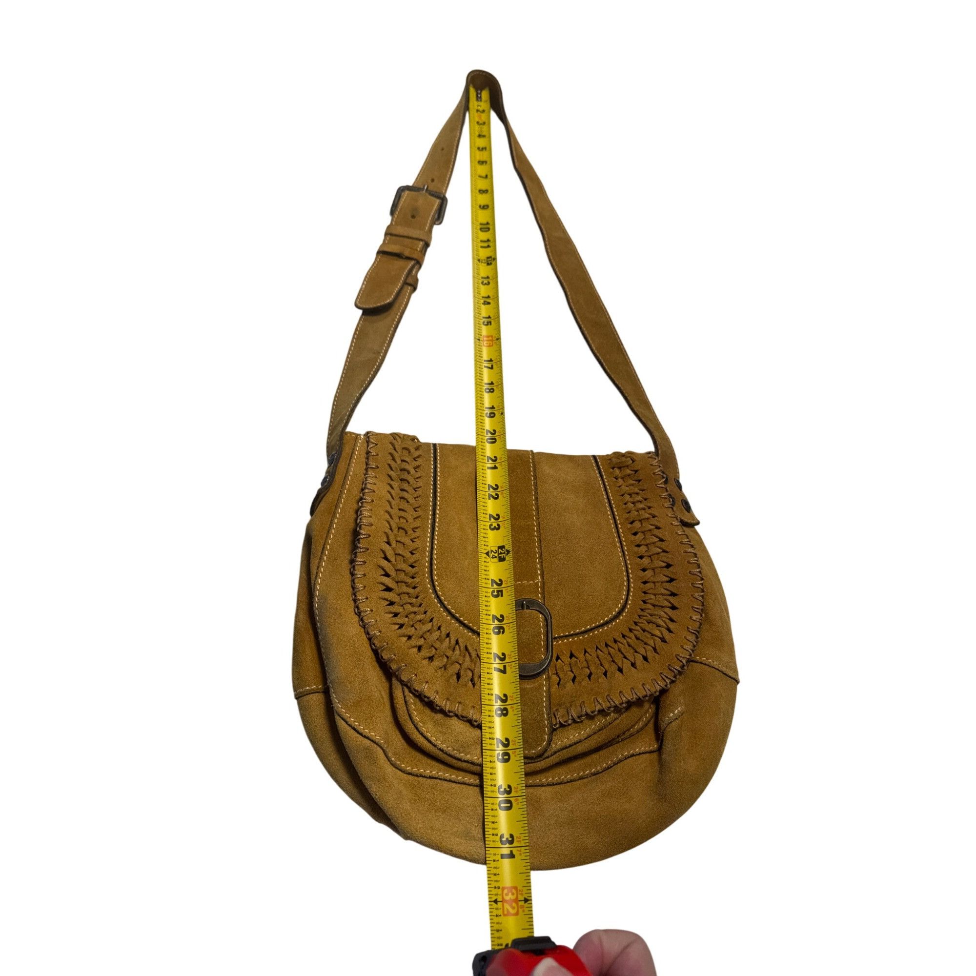 Patricia Nash Patricia Nash Womens Brown Leather Suede Hobo Shoulder Bag S Size ONE SIZE - 3 Thumbnail