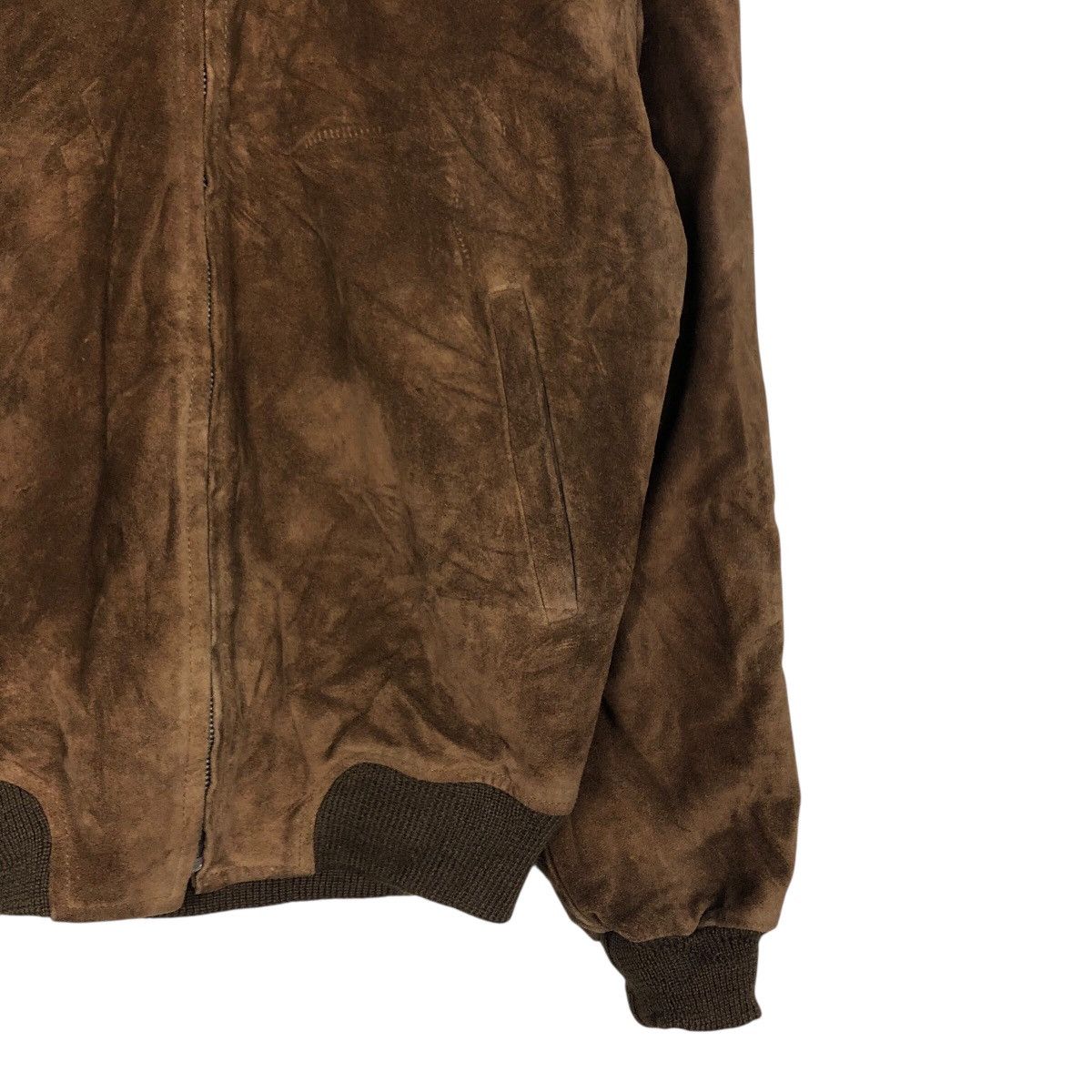 Japanese Brand 90s Suede Genuine Leather MA-1 Style Bomber Issey Miyake Size US L / EU 52-54 / 3 - 6 Thumbnail