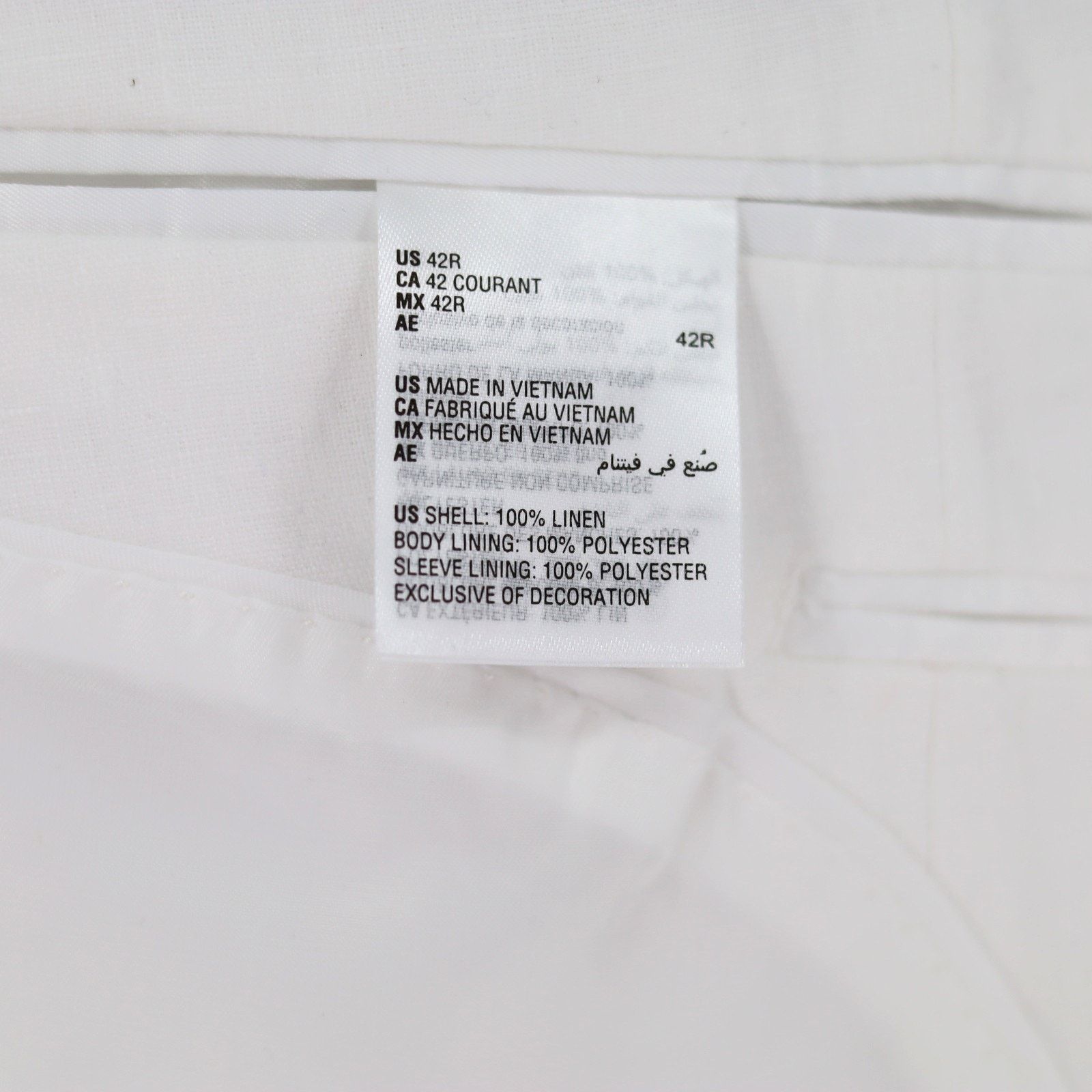 Bar III Bar III Men's White Textured Linen Slim-Fit Suit Jacket 42R Size 42R - 9 Thumbnail