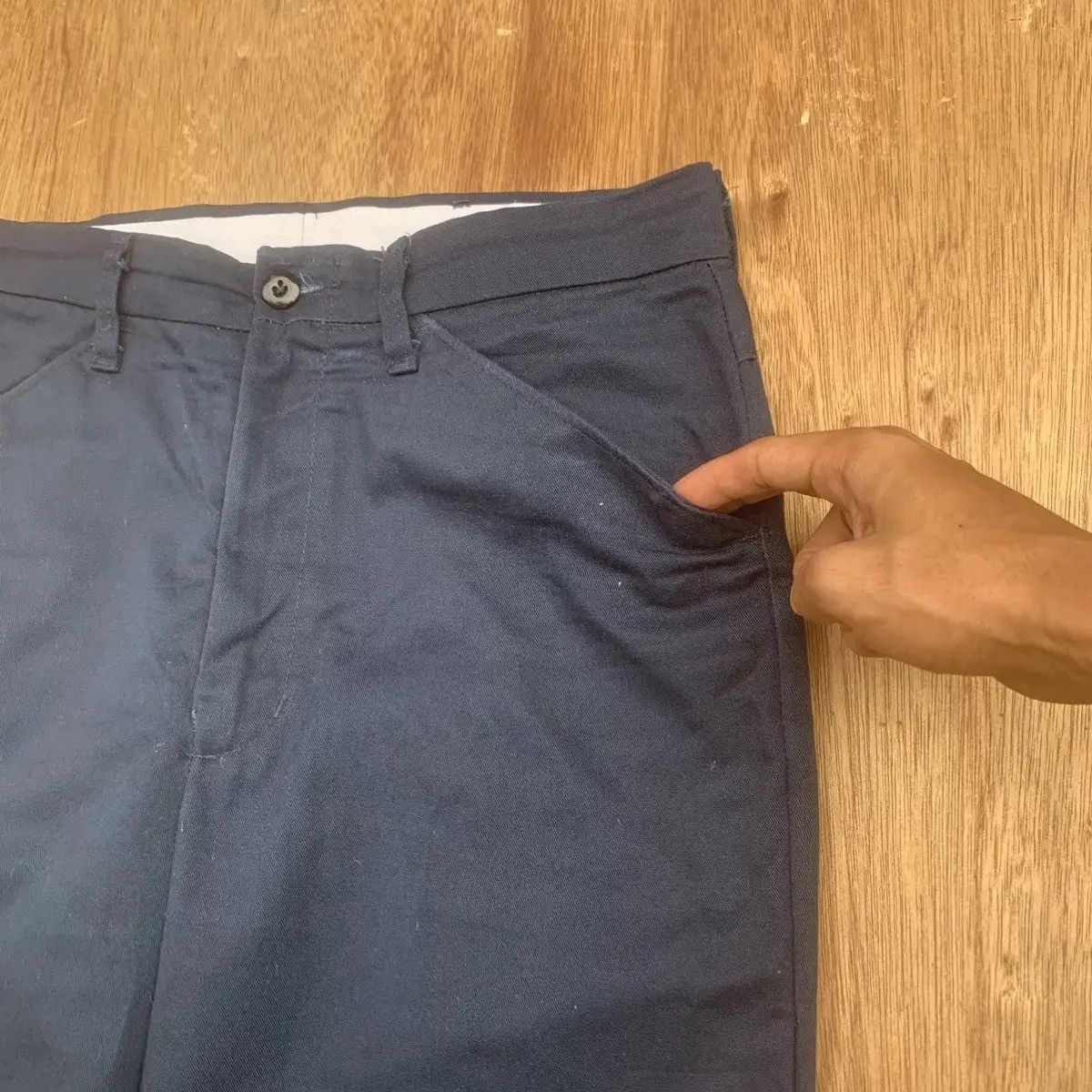 Red Kap VINTAGE RED KAP W29 L31 NAVY TROUSERS BLANK PANTS Size US 29 - 4 Thumbnail