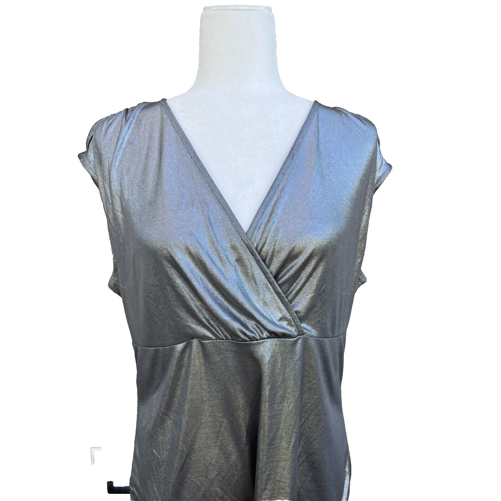 Ann Taylor Ann Taylor women silver top business party size XL A000188 Size XL / US 12-14 / IT 48-50 - 6 Thumbnail