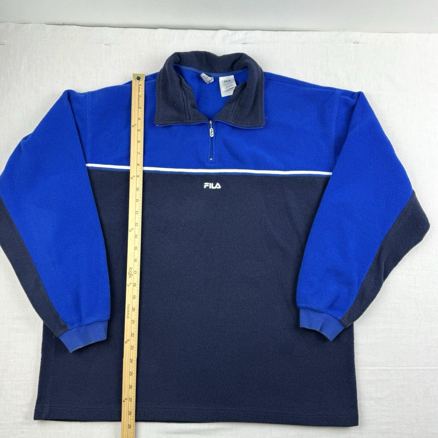 Fila Vintage FILA Fleece Jacket Adult XL Blue Quarter Zip Pullover Y2K Center Logo Size US XL / EU 56 / 4 - 6 Thumbnail