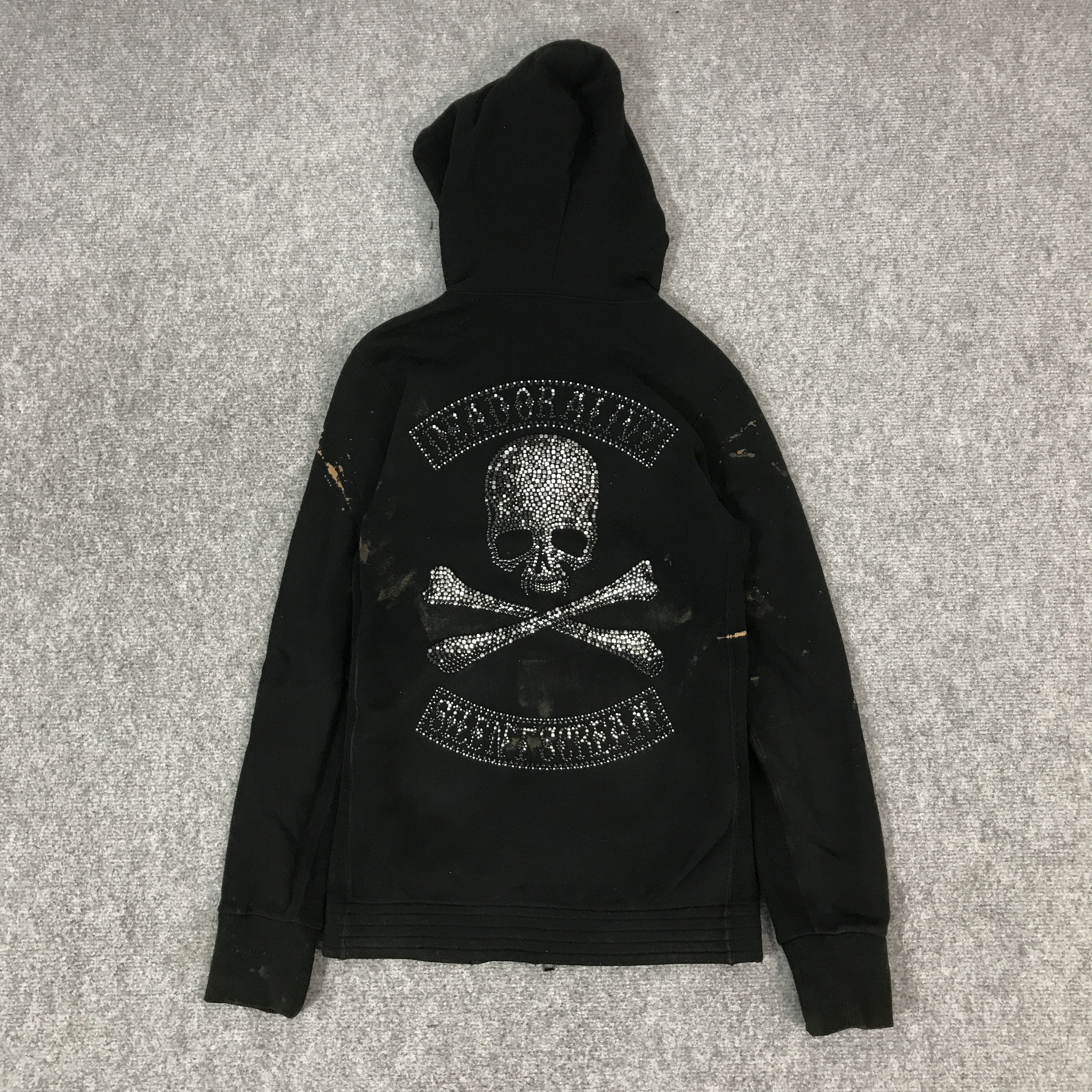 Roen ROEN ACID WASH SKULL DESIGN HOODIR ZIP JACKET Size US XS / EU 42 / 0 - 3 Thumbnail