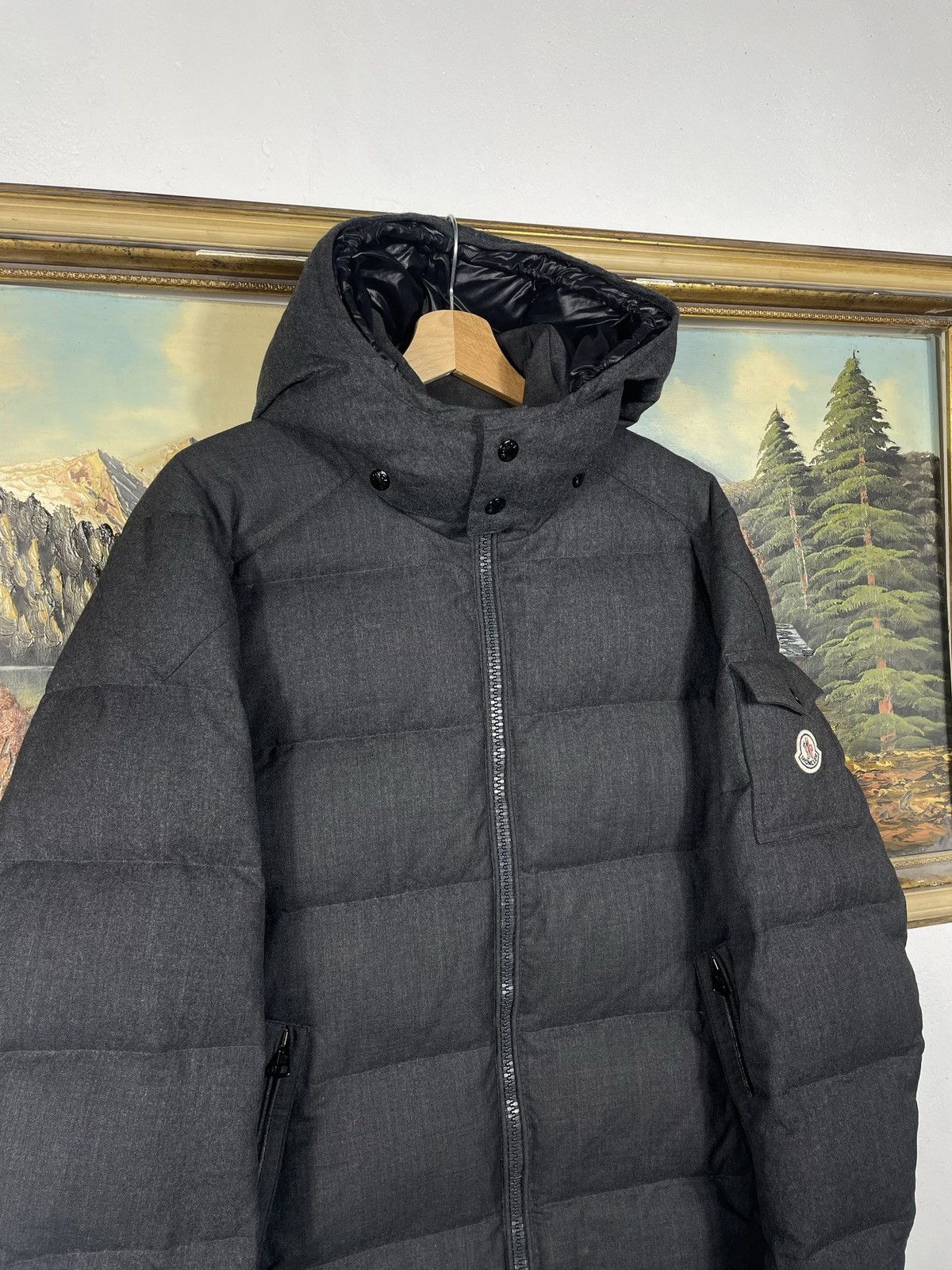 Designer × Moncler Moncler Montgenevre Giubbotto Grey Puffer Hoodie Size US XL / EU 56 / 4 - 4 Thumbnail