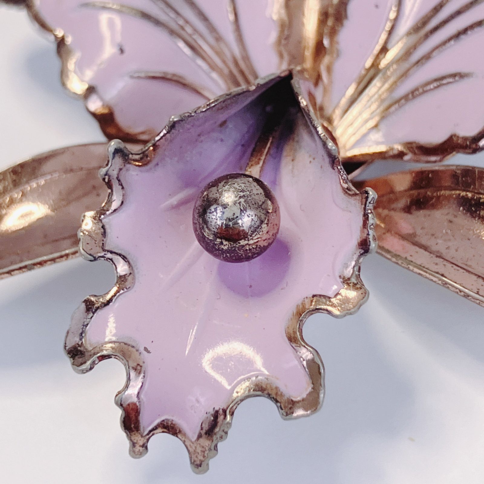 Vintage Vintage Large Enamel Tropical Flower Brooch Mid Century Pin Size ONE SIZE - 3 Thumbnail