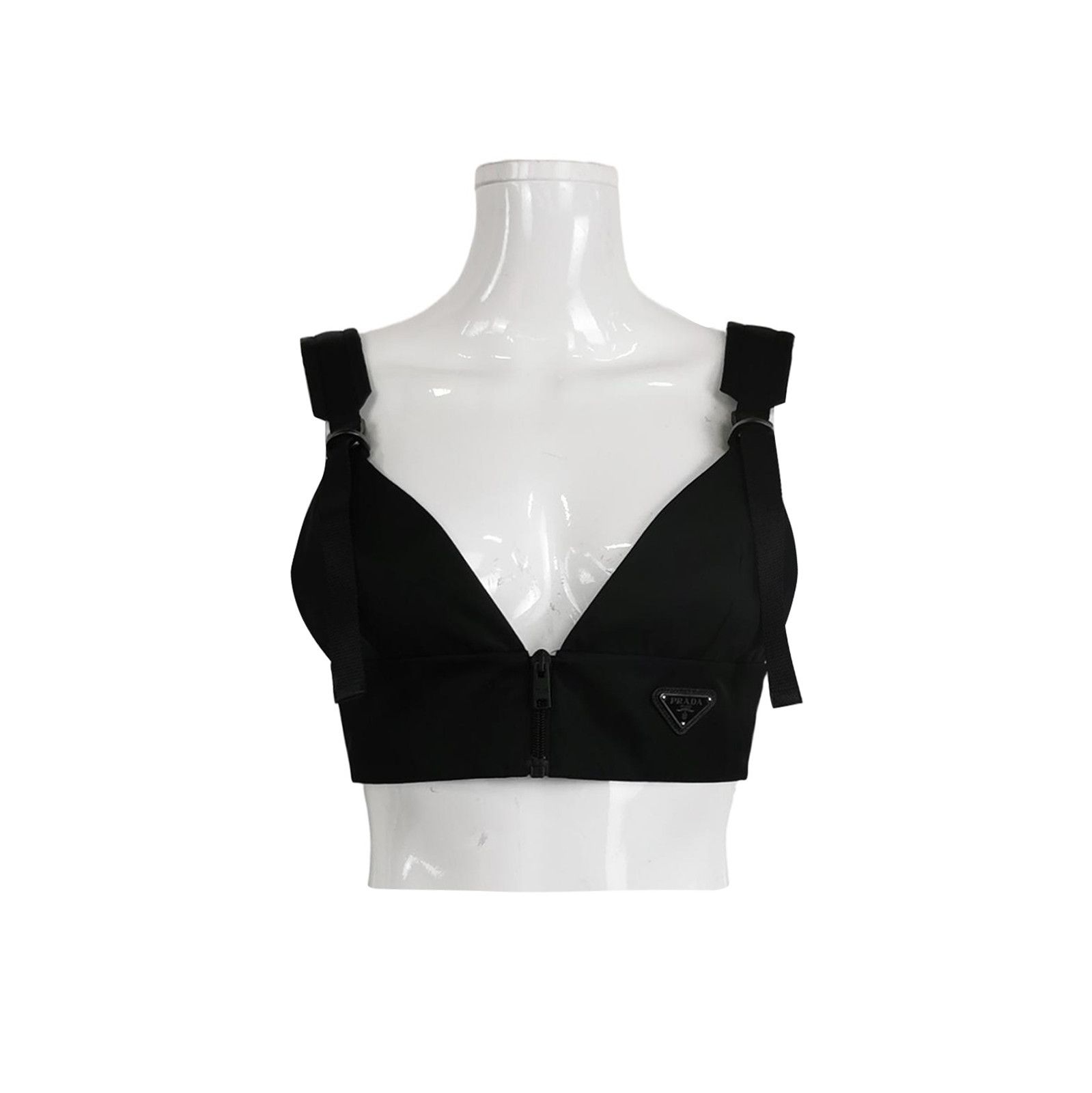 Prada Black Zip Vest with Triangle Logo 0089