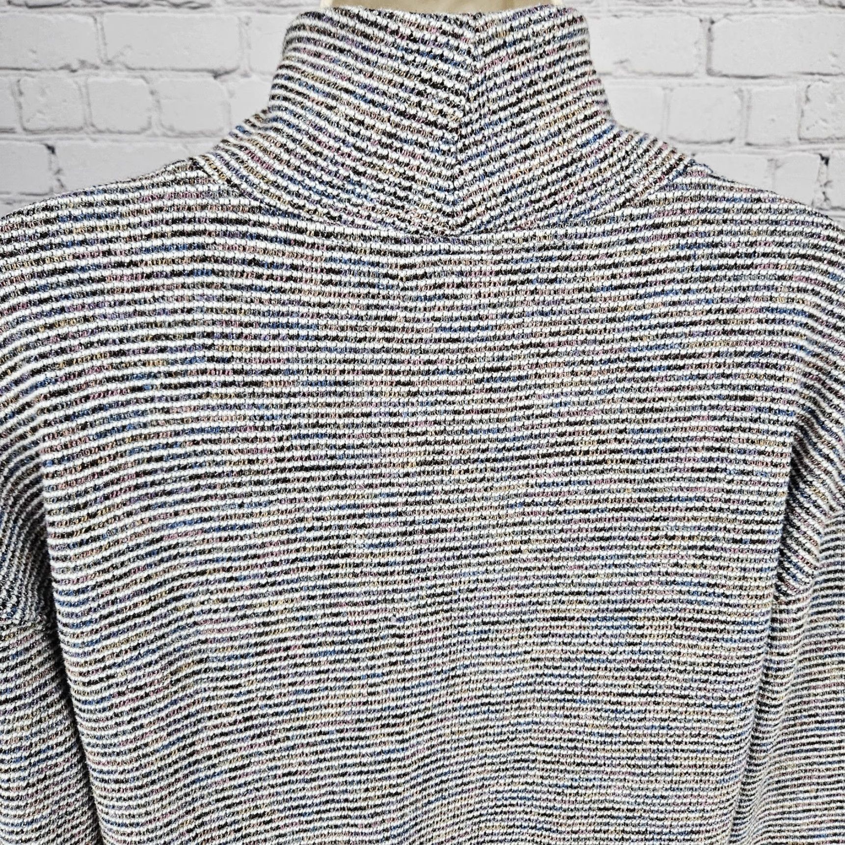 Madewell Madewell Multicolor Textured Ribbed Mock Neck Pullover Crop Sweater Top Medium Shirt Womens Modern Classic Pullover Knit Pretend? Size M / US 6-8 / IT 42-44 - 7 Thumbnail