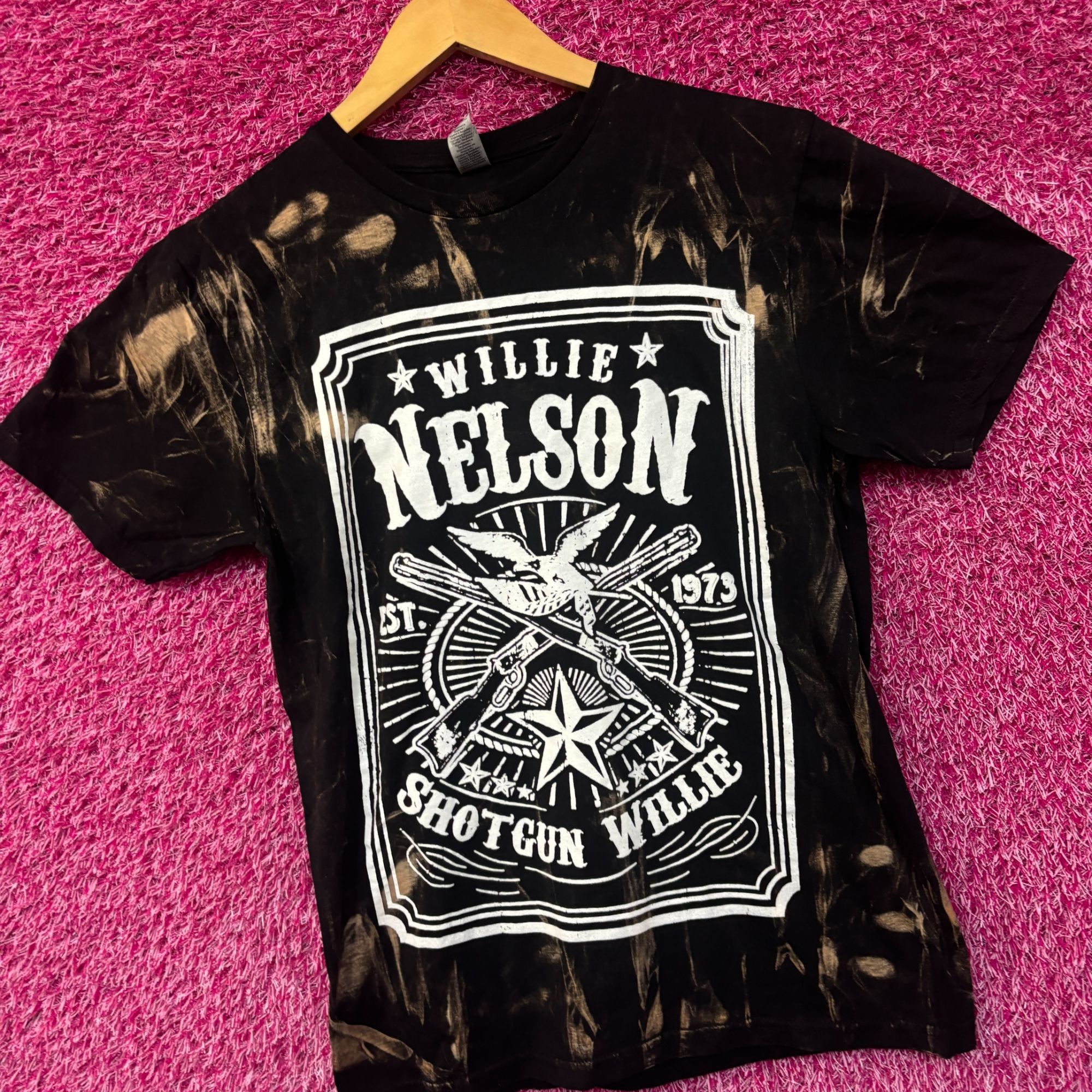 Other Willie Nelson Hollywood Bowl 90th Bday Bleach Dye Tshirt siz Size US S / EU 44-46 / 1 - 2 Thumbnail