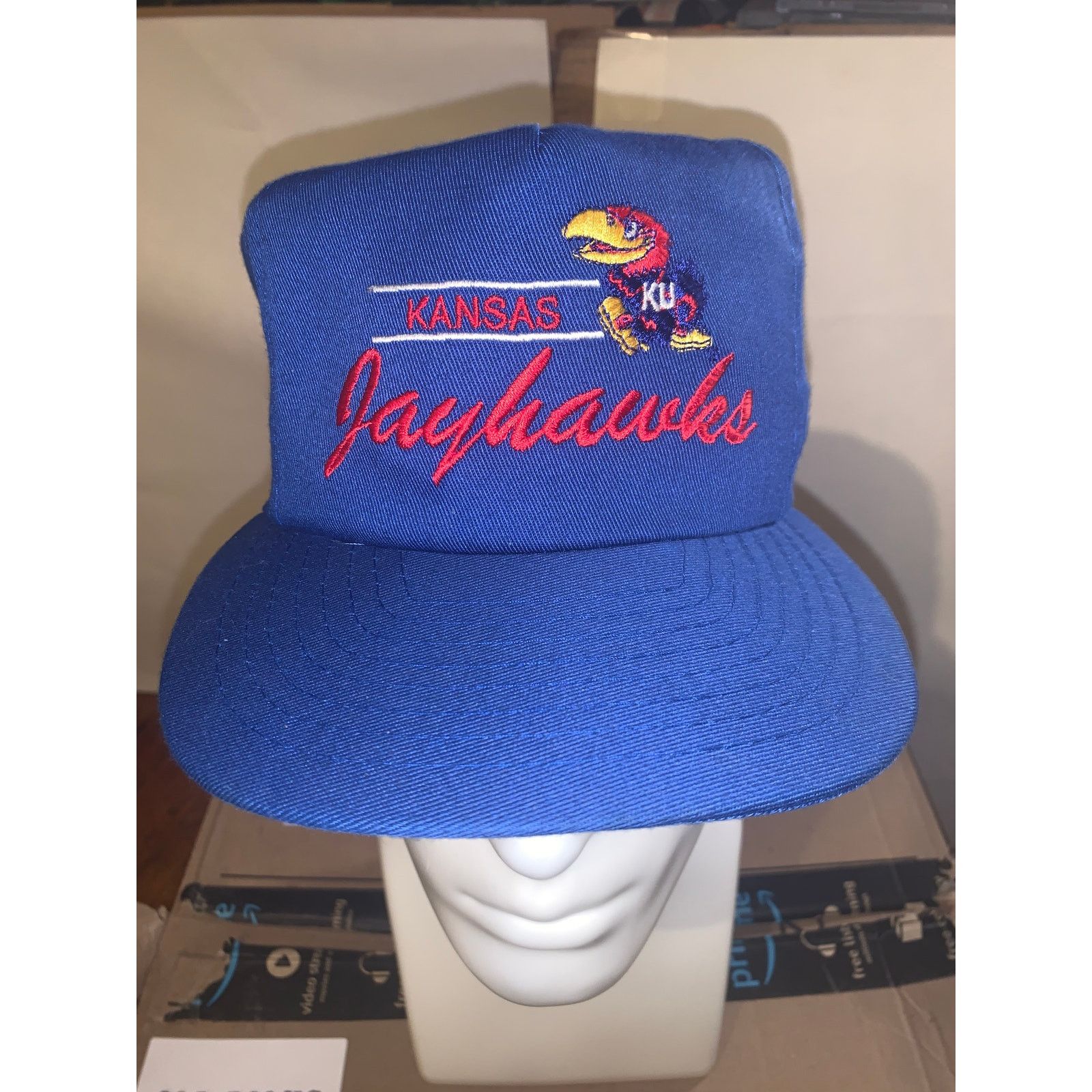 Kansas Jayhawks Snapback Hat Annco Made In Taiwan Blue Cap