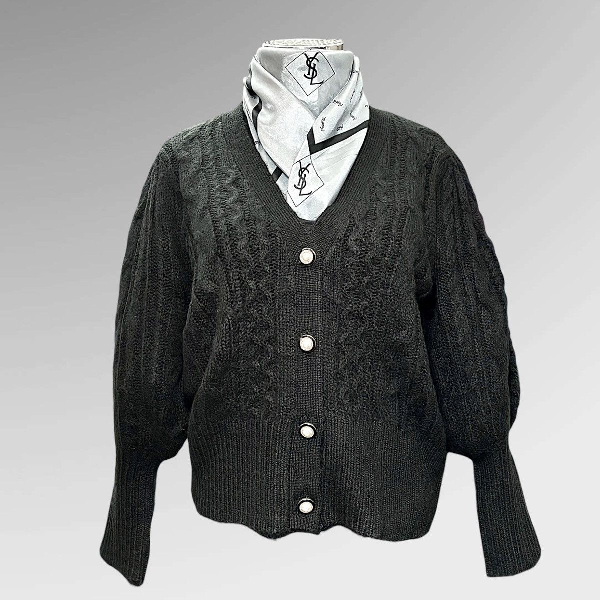 Other Design 365 Women’s Black Balloon Sleeve Cardigan Sz 1x Size XL / US 12-14 / IT 48-50 - 7 Thumbnail