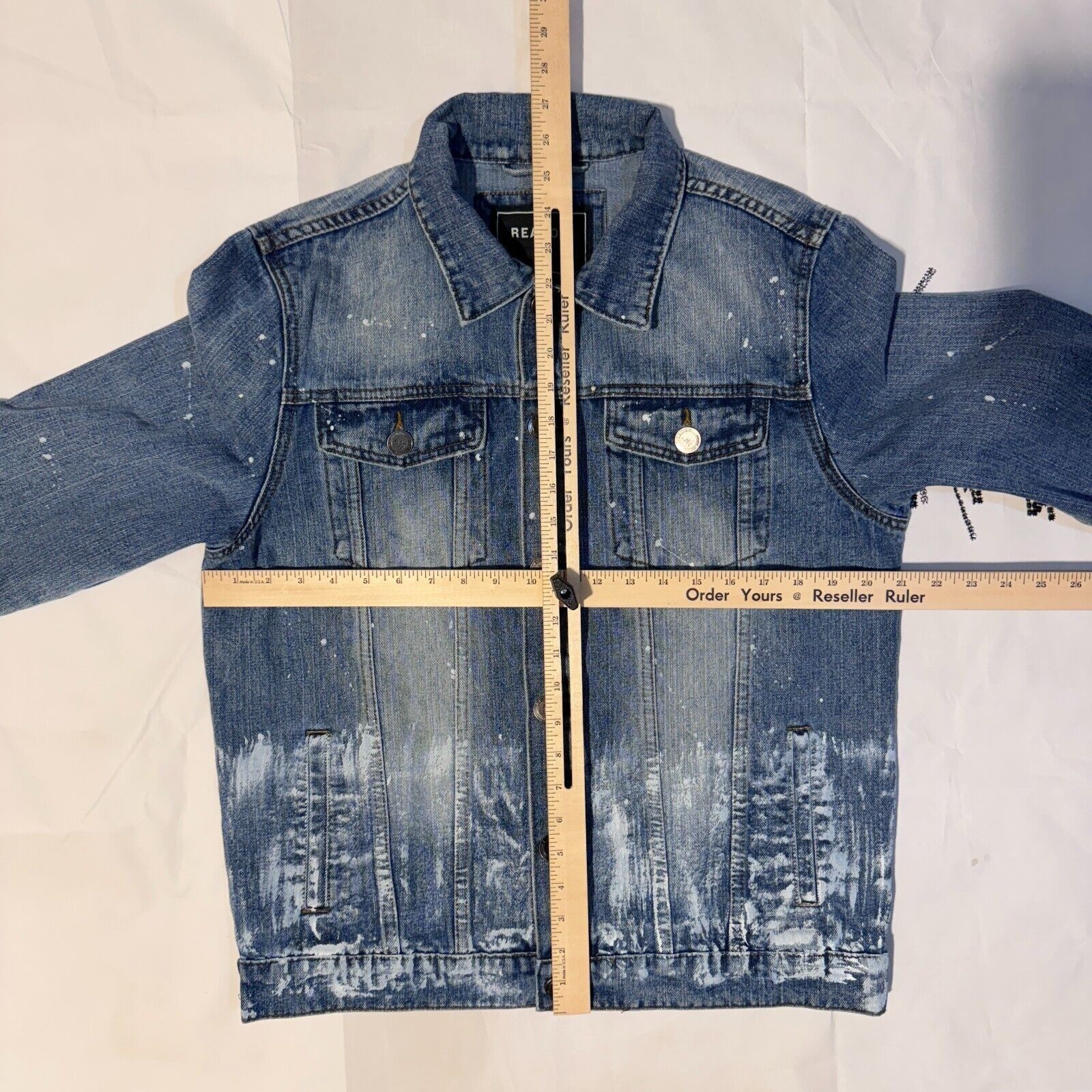 Reason Reasons Denim Cowgirl Jacket - M - Rhinestone Tassel Paint S Size M / US 6-8 / IT 42-44 - 6 Thumbnail