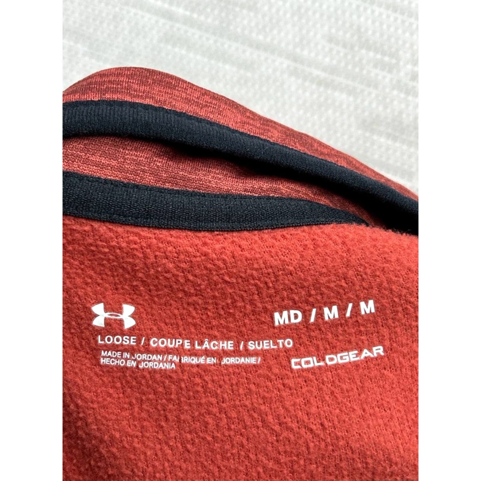 Under Armour Under Armour Mens Sweater Zip Mock Neck 1/4 Zip Red Fleece Performance Running Winter Spring Fall Activewear Pullover Casual Logo Size US M / EU 48-50 / 2 - 3 Thumbnail