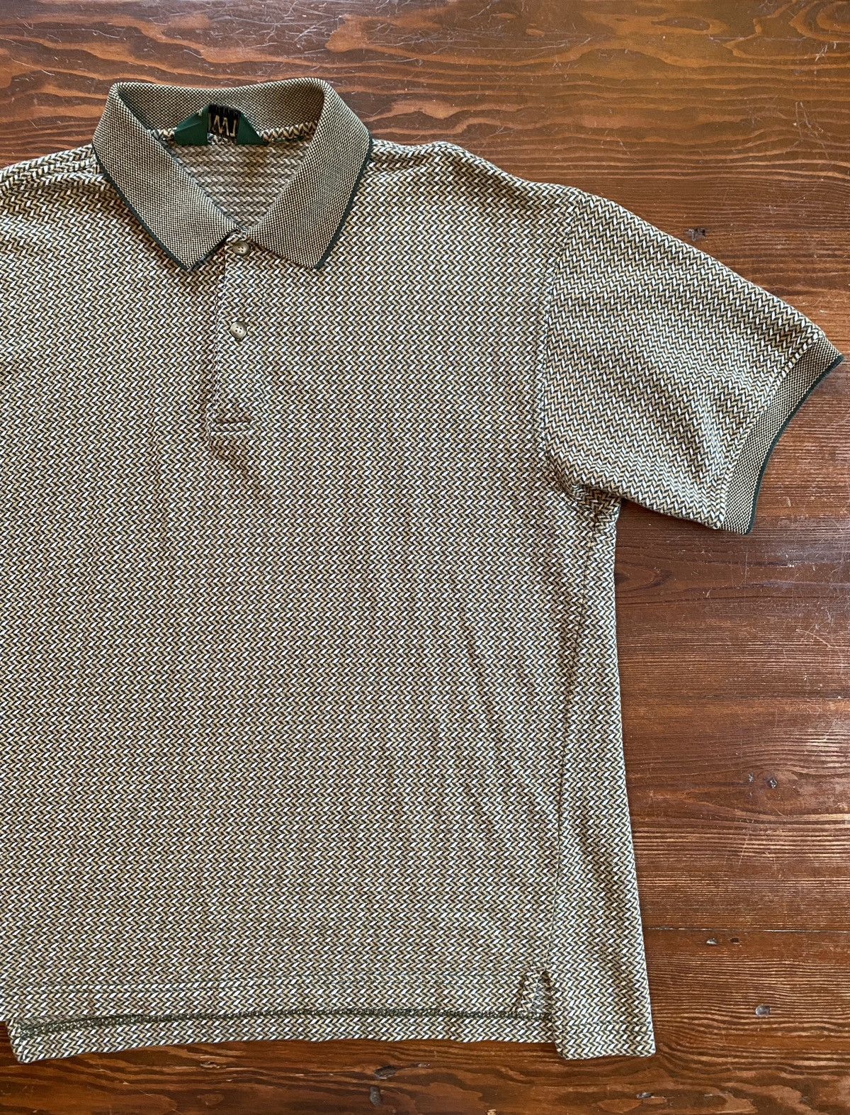 Northwest Territory × Vintage Vintage 90’s Northwest Territory Green Zigzag Knit Golf Polo Size US XL / EU 56 / 4 - 1 Thumbnail