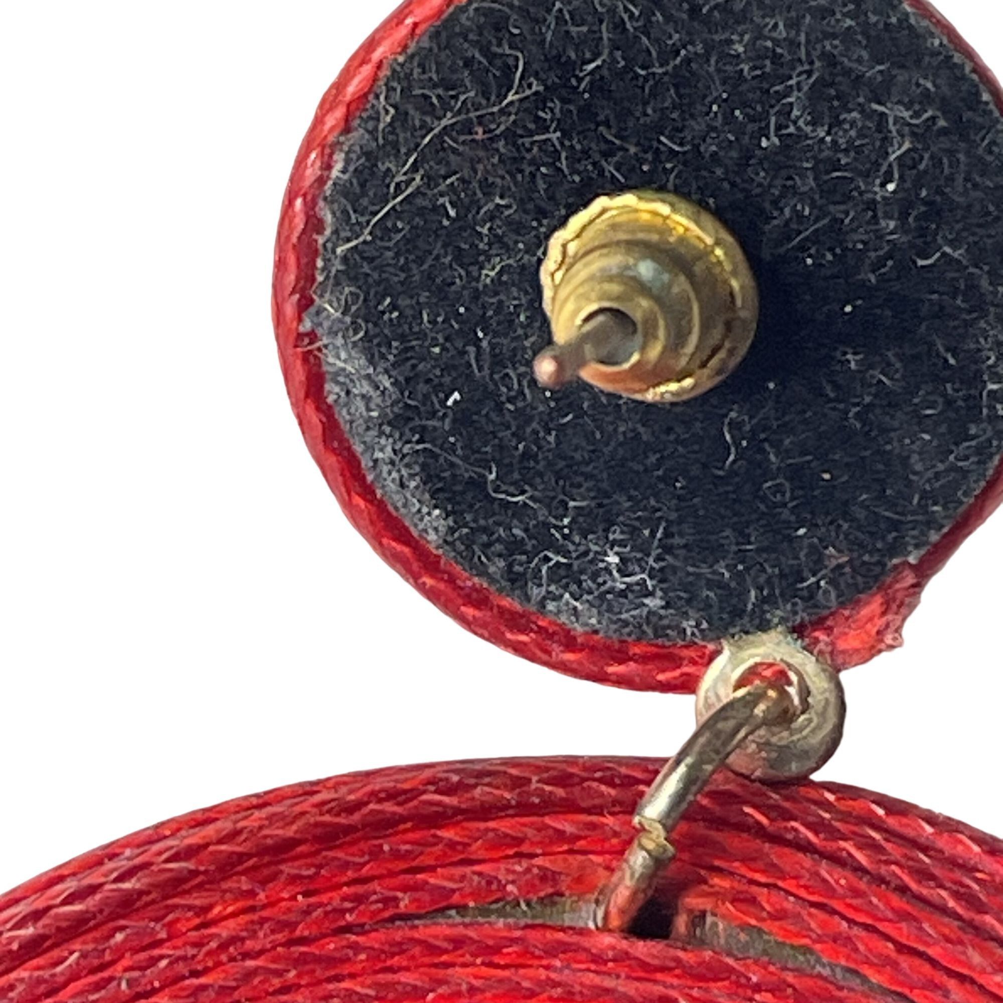 Other Woven Circle Drop Earrings Red Statement Jewelry Women Light Size ONE SIZE - 4 Thumbnail