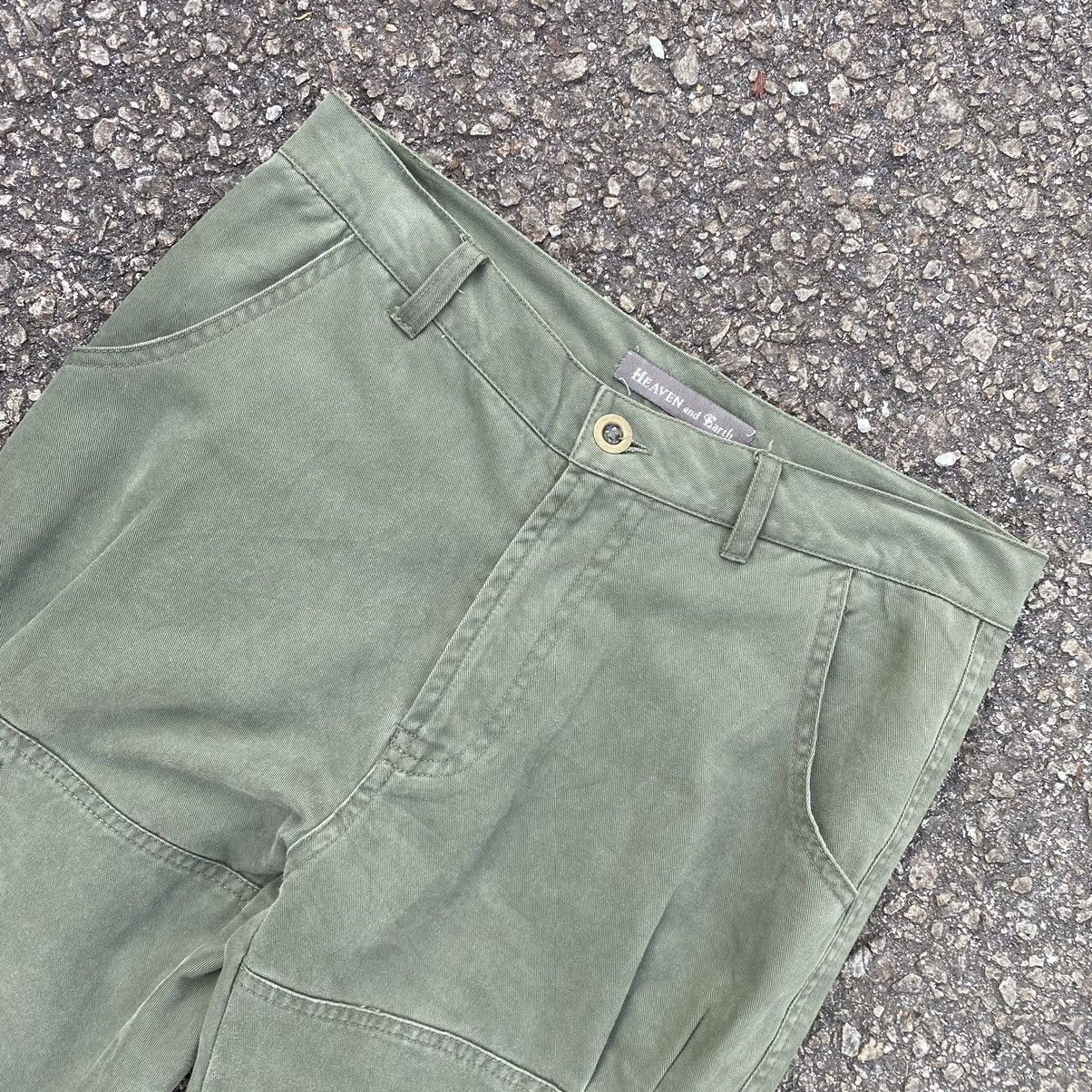 Hysteric Glamour Flare Cargo Pants Green Army Heaven and Earth Punk Bootcut Size US 29 - 8 Thumbnail