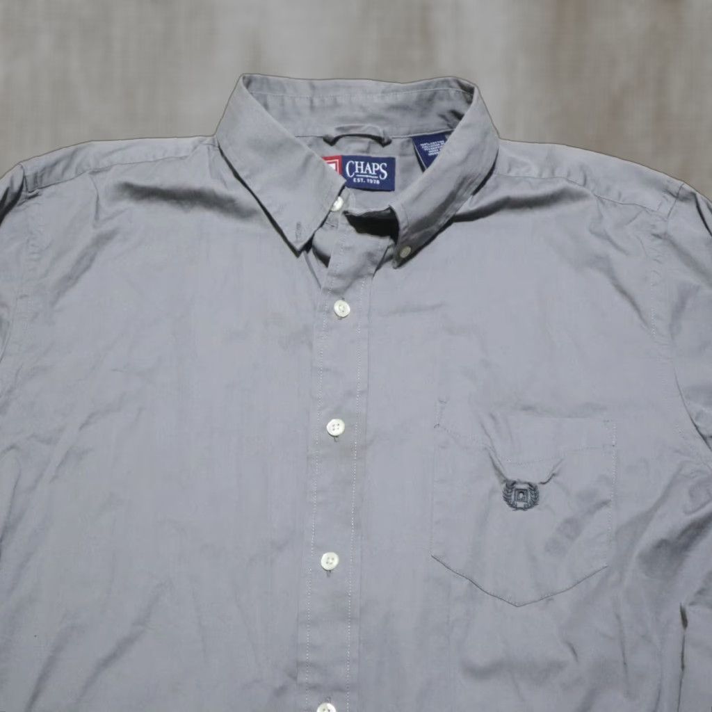 Chaps Chaps Shirt Long Sleeve Button-Up 100% Cotton Men L Gray Size US L / EU 52-54 / 3 - 1 Thumbnail