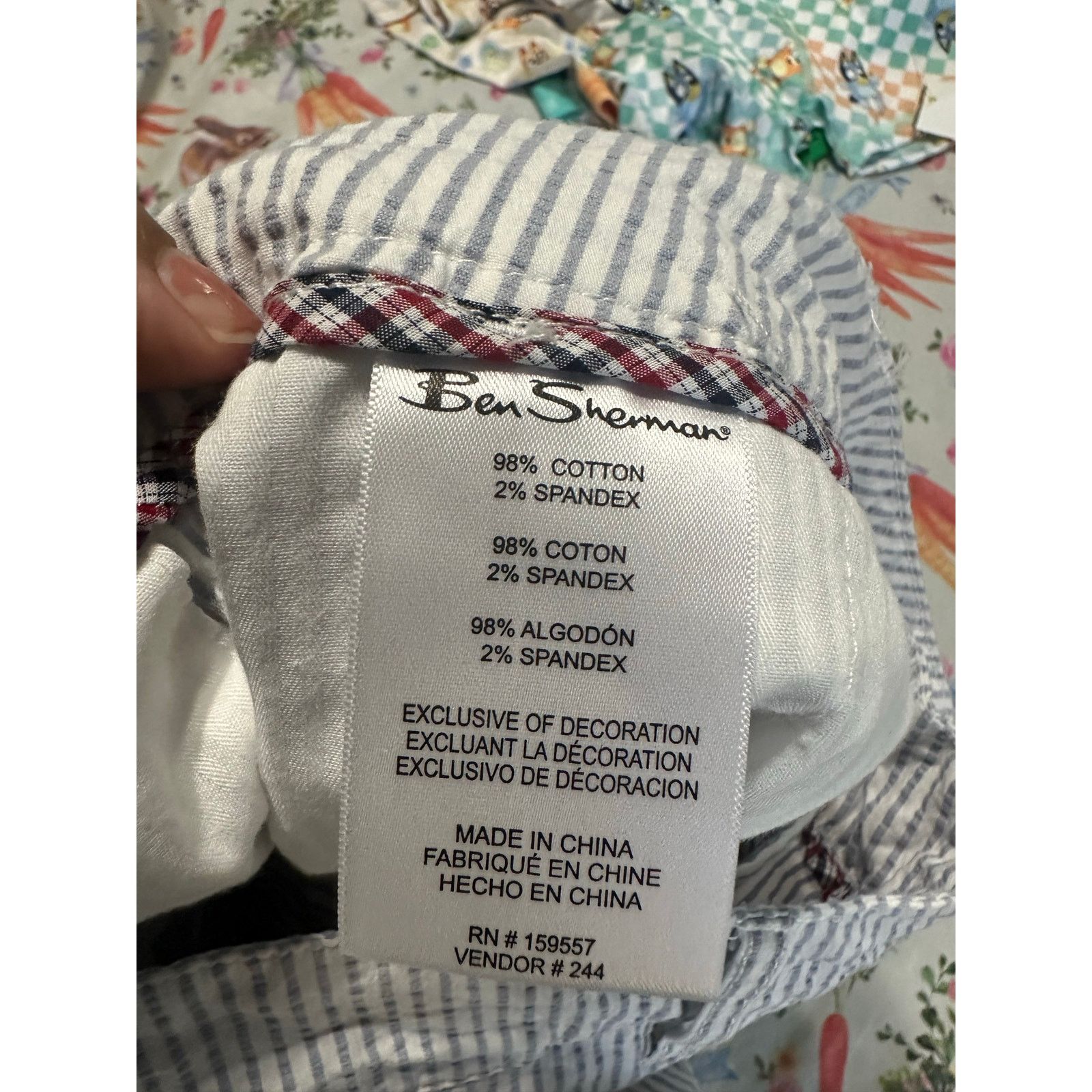 Ben Sherman Ben Sherman Shorts Fit Stretch Chino Shorts Pin Striped Size US 33 - 6 Thumbnail