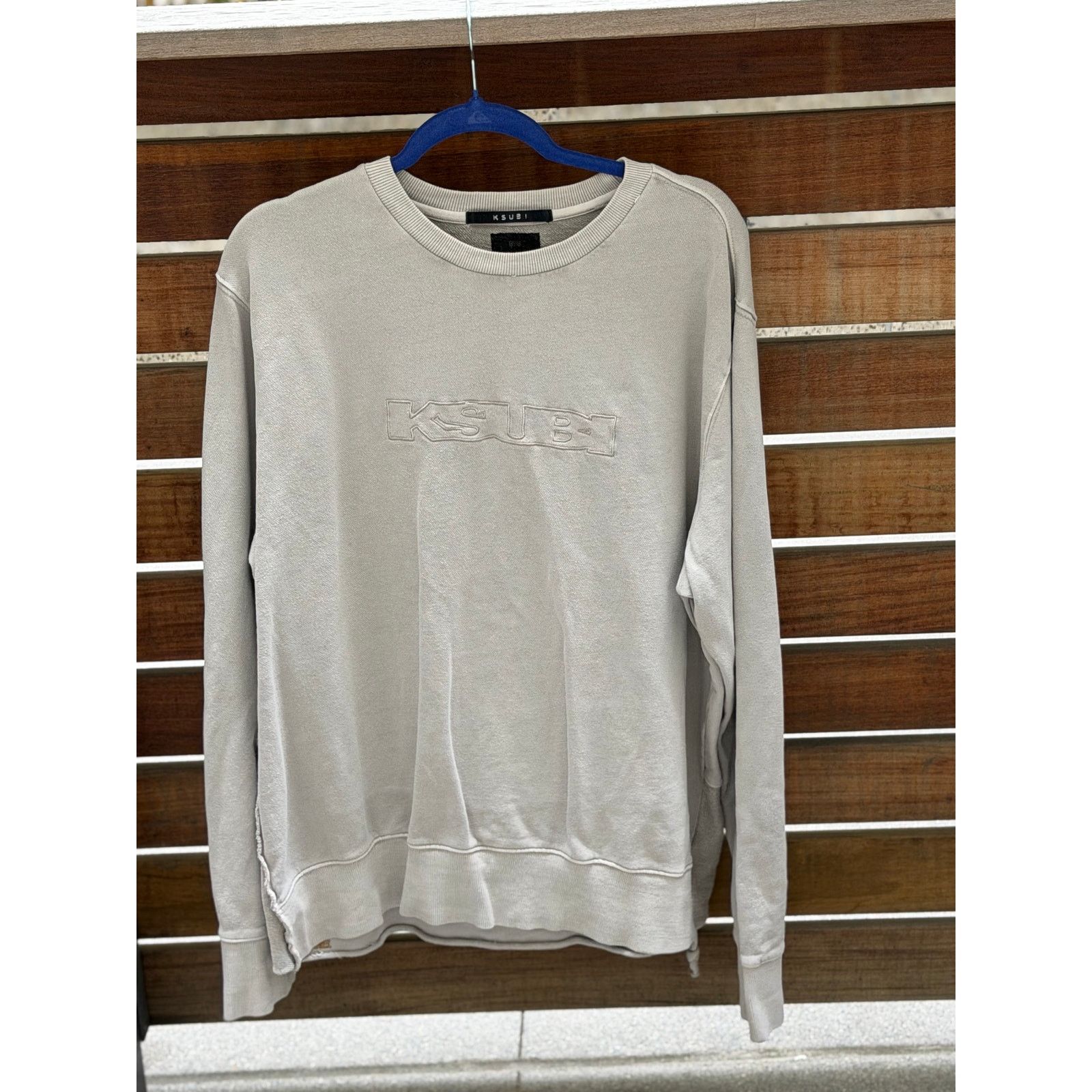 Ksubi Ksubi crewneck sweatshirt XXL stone/cream tonal logo Size US XXL / EU 58 / 5 - 1 Thumbnail