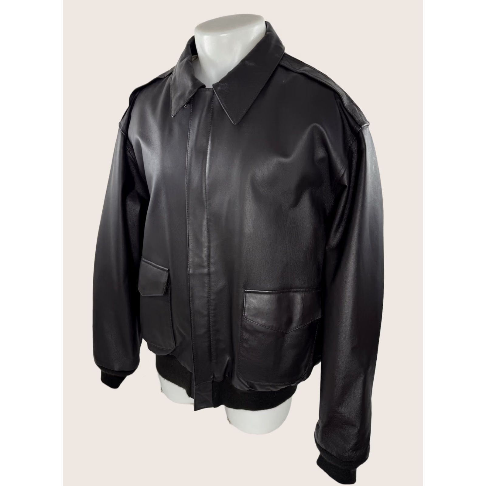 Vintage VINTAGE Air Force AIRBORNE LEATHERS - XL TALL Bomber Flight Pilot Jacket - EXCELLENT Size US XL / EU 56 / 4 - 1 Thumbnail