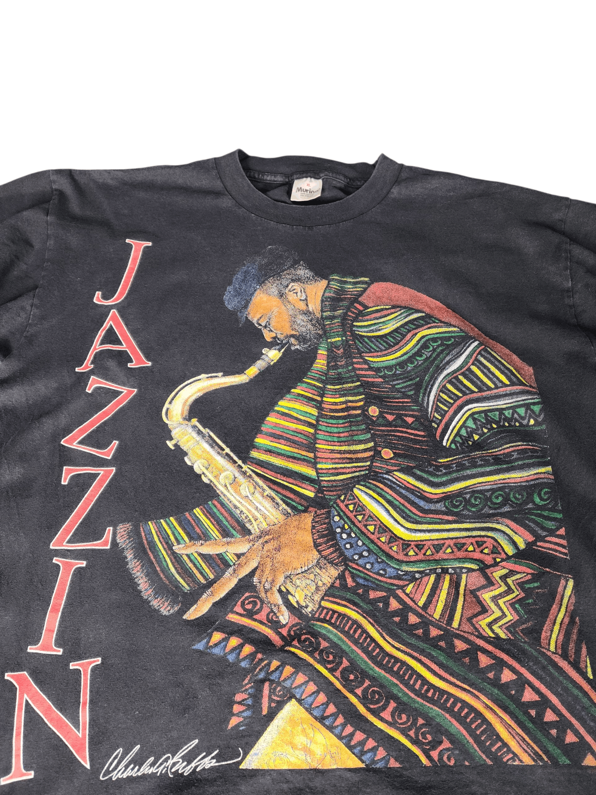 Vintage Rare Vintage 90s Charles Bibbs 1997 Jazz tee Murina shirt Size US XL / EU 56 / 4 - 2 Thumbnail